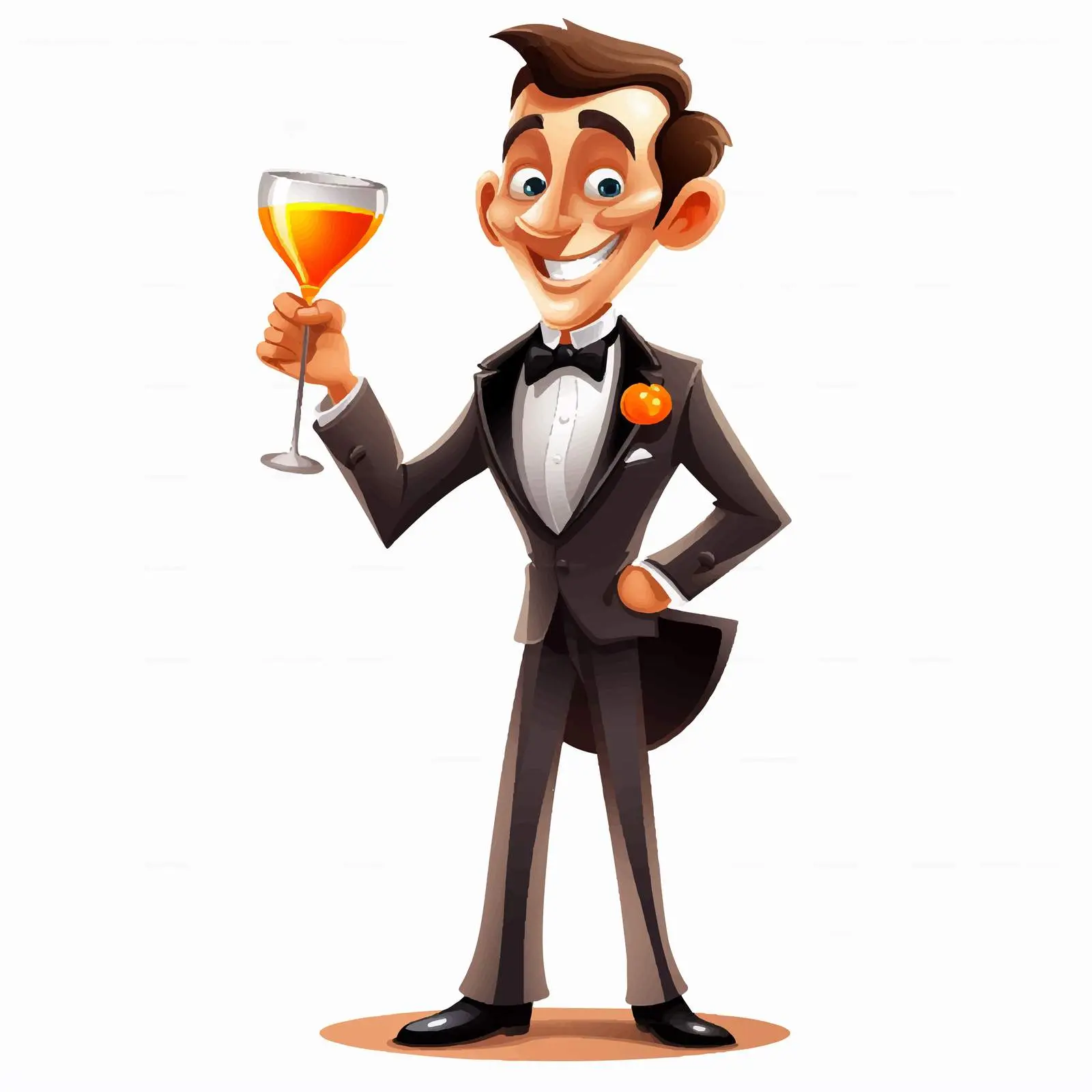 Stylish Cartoon Character for Cocktail Party — free download from Dotvec