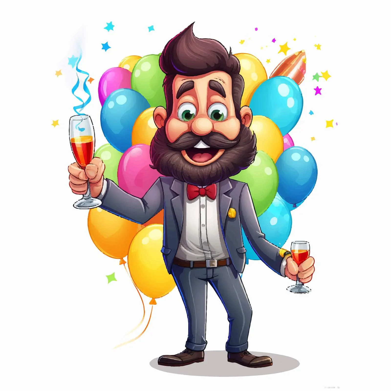 Stylish Cartoon Character Ready for a Party — free download from Dotvec