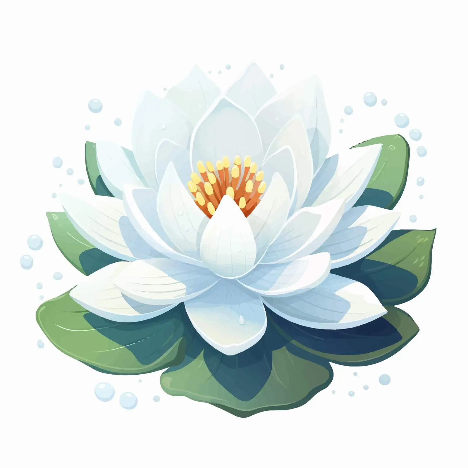 Stylized Vector of White Lotus Flower — free download from Dotvec
