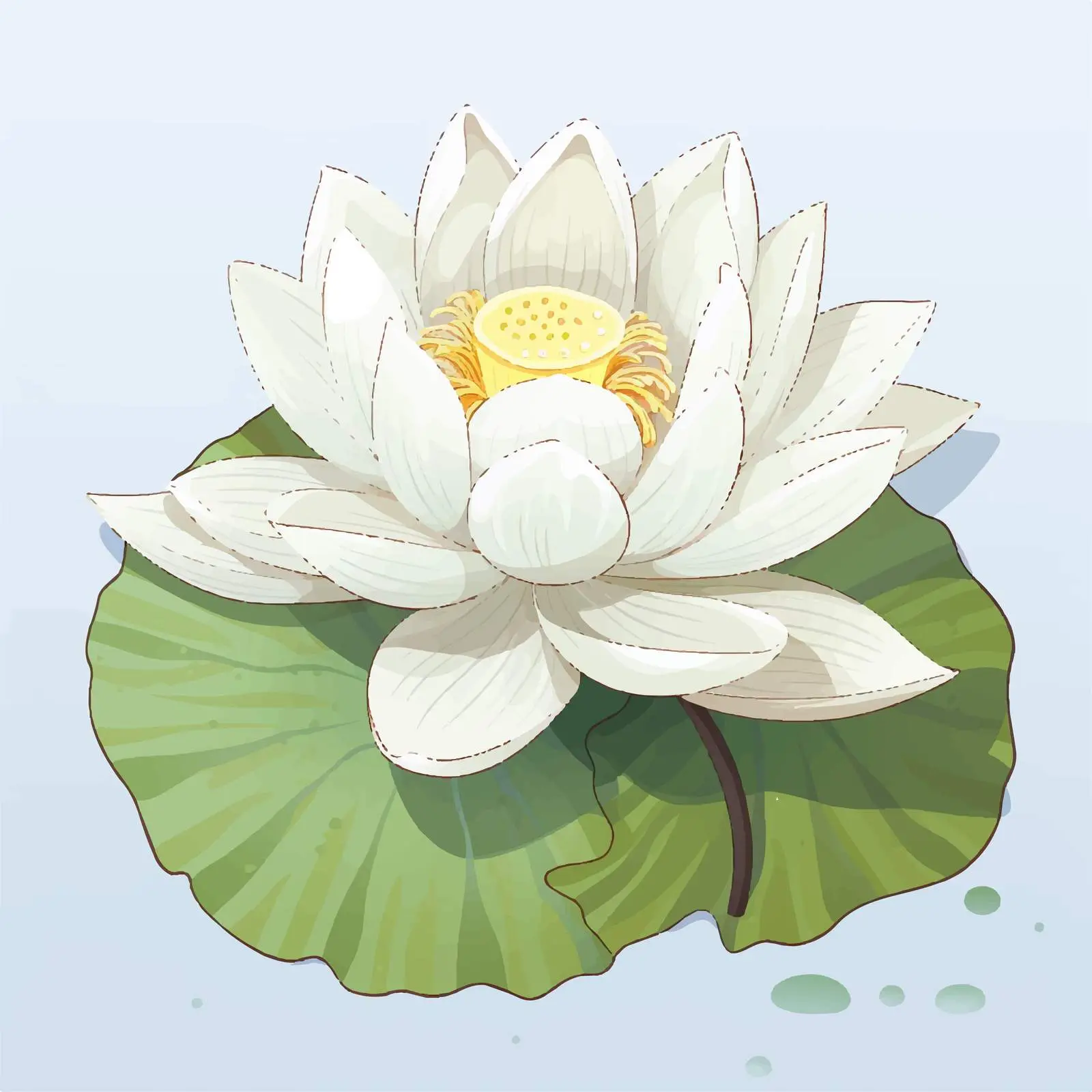 Stylized White Lotus Flower Vector Graphic — free download from Dotvec