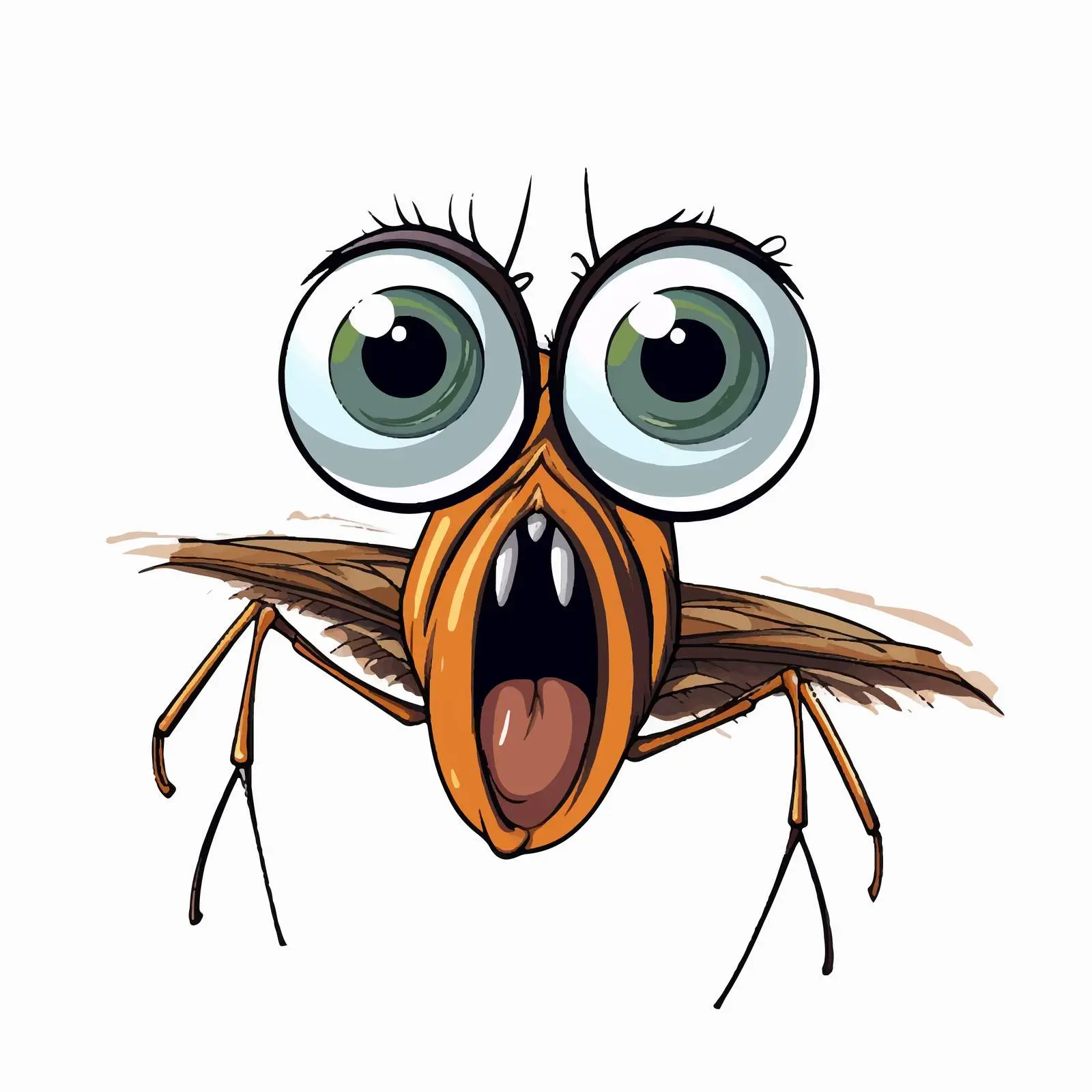 Surprised Face with Crawling Insects Vector — free download from Dotvec