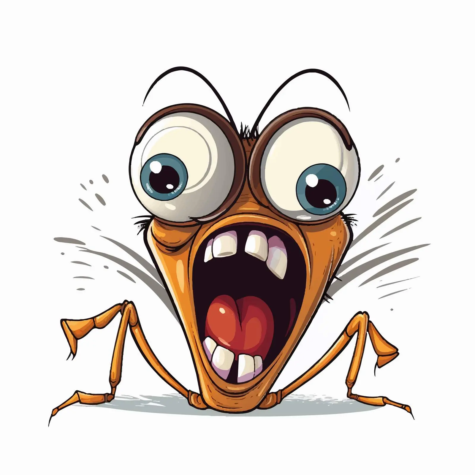 Surprised Face with Crawling Insects Vector – free emotive illustration image from Dotvec