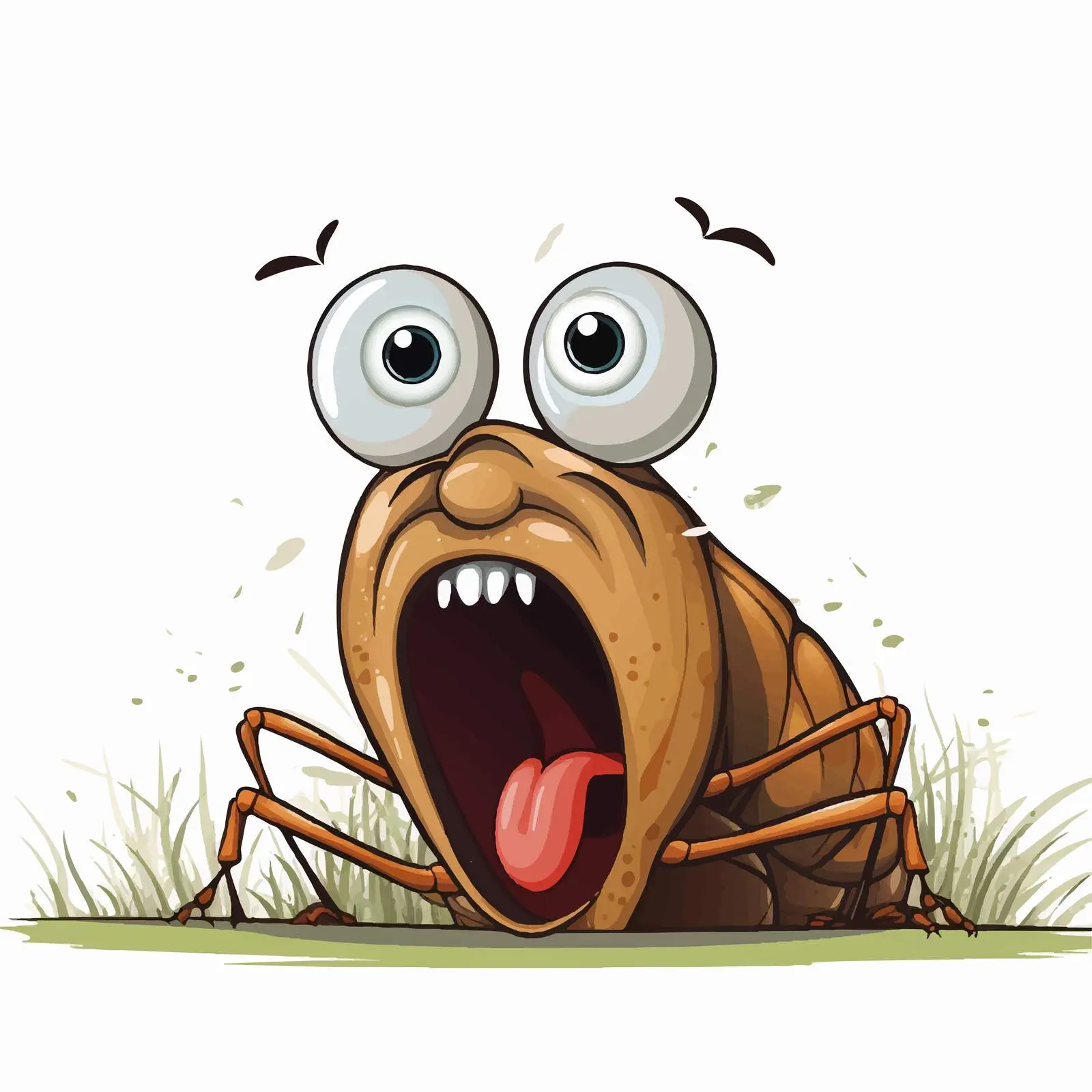 Surprised Face with Crawling Insects Vector — free download from Dotvec