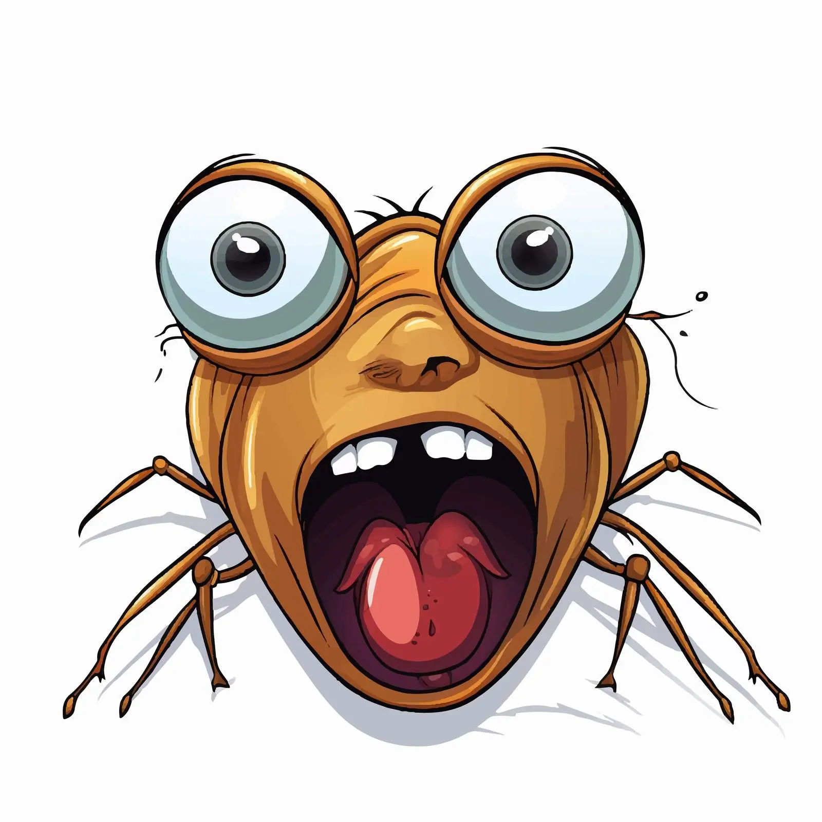 Surprised Face with Crawling Insects Vector — free download from Dotvec
