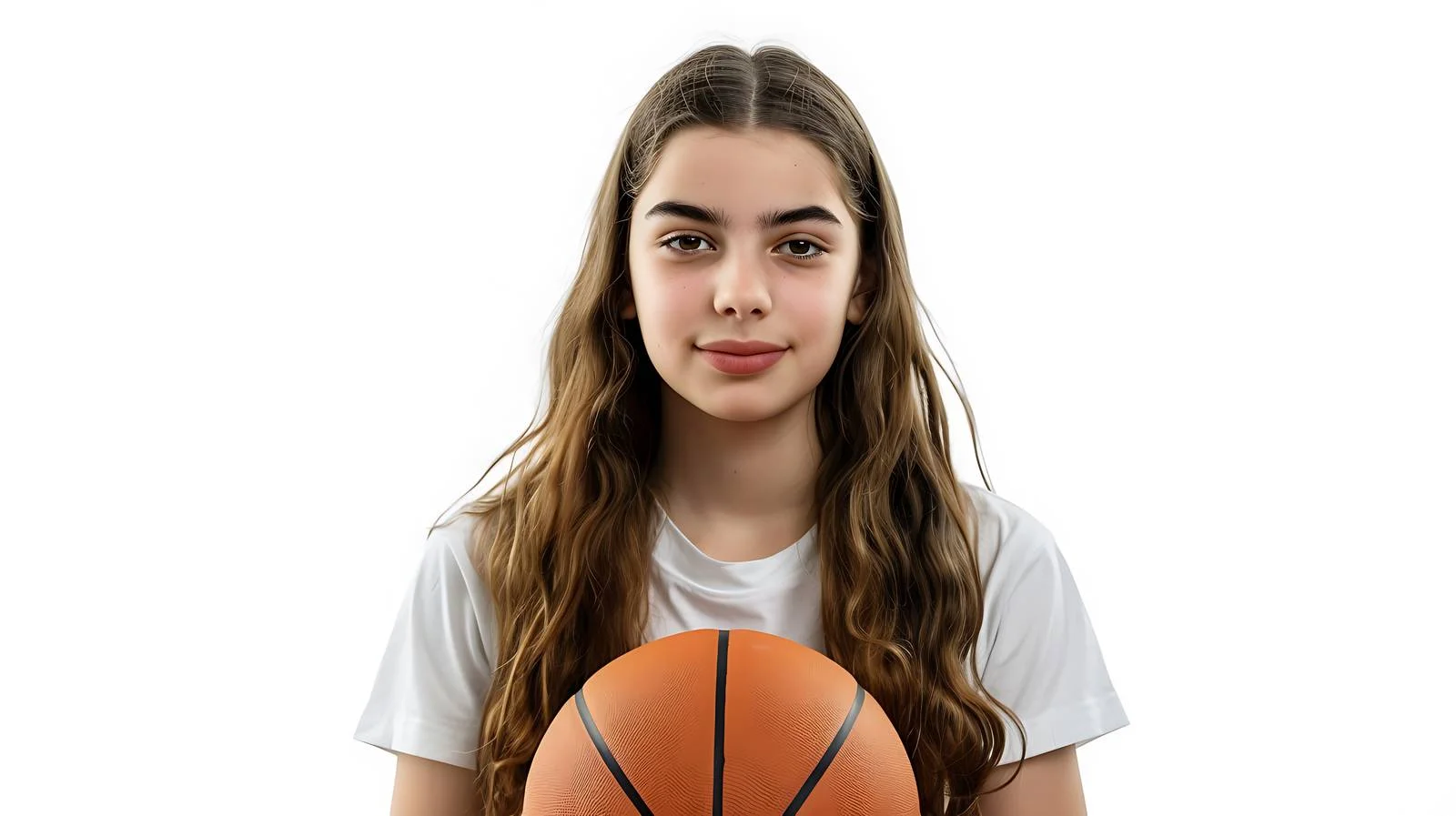 Teenage girl with basketball in hands — free download from Dotvec
