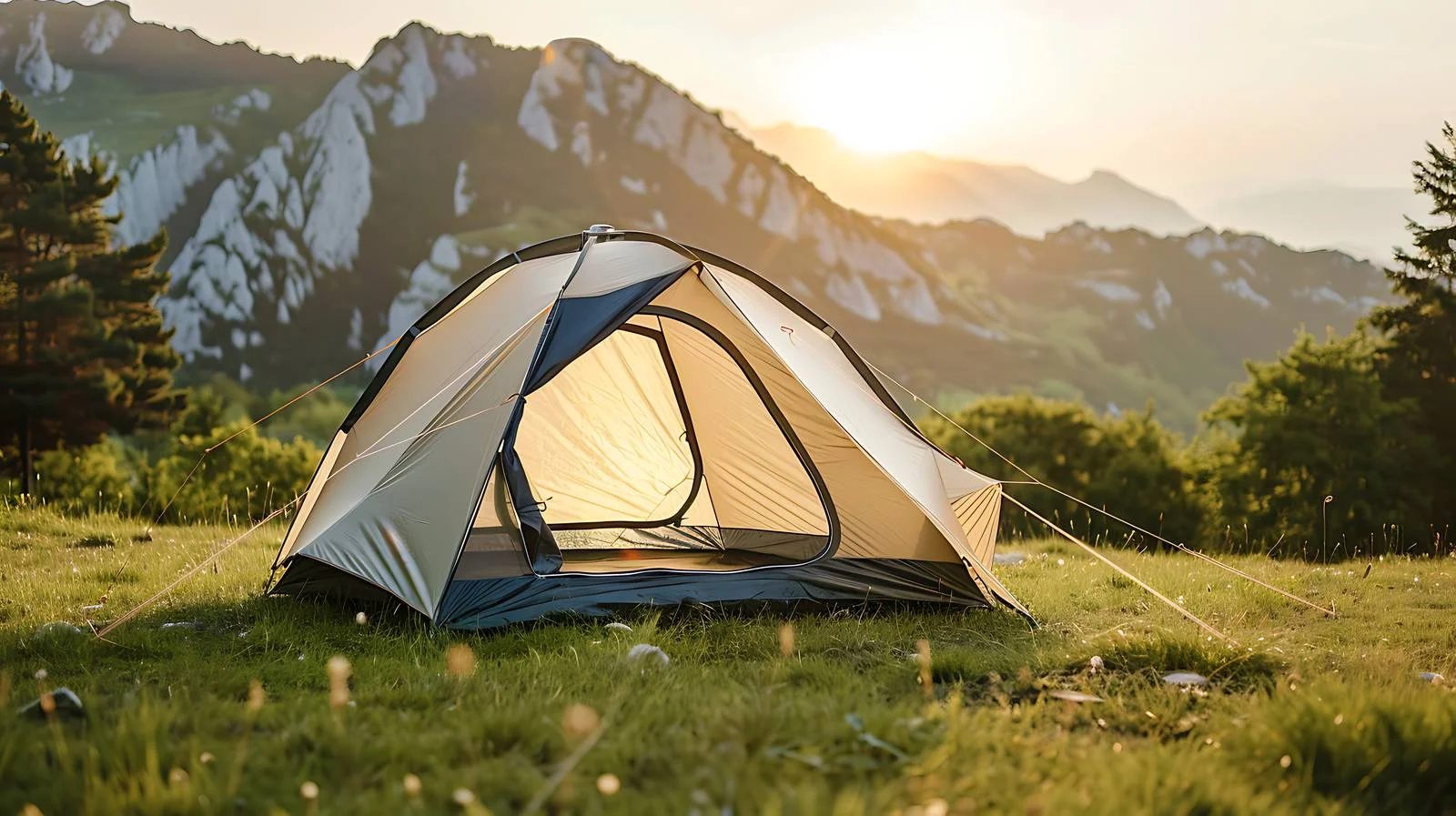 Scenic Mountain View with Tent Camping — free download from Dotvec