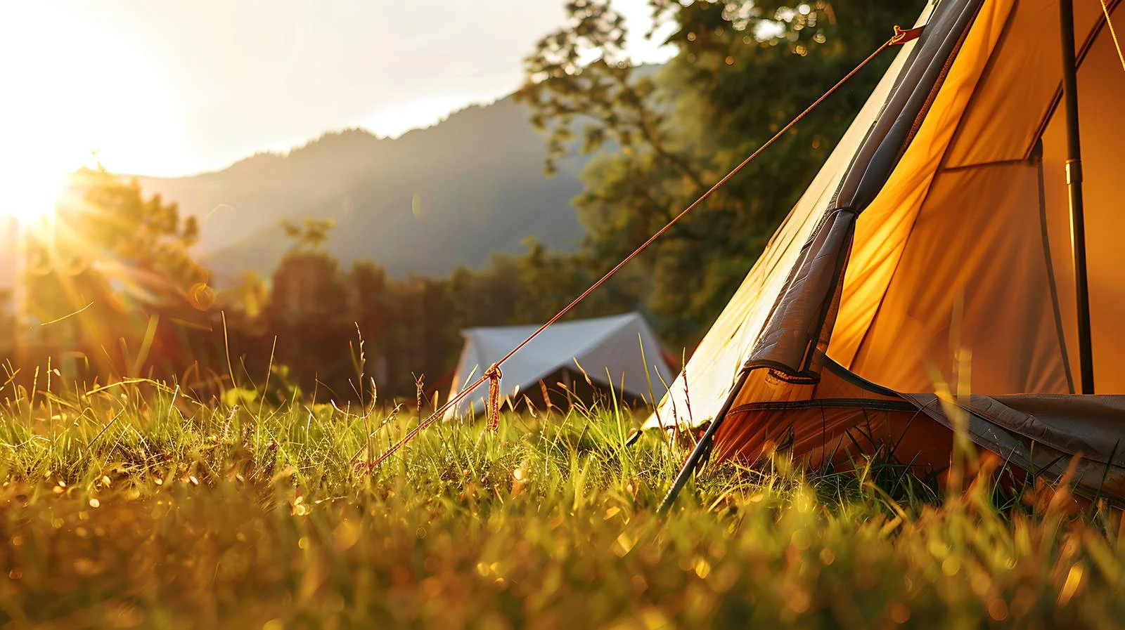 Mountain View Tent Camping Landscape Scene — free download from Dotvec