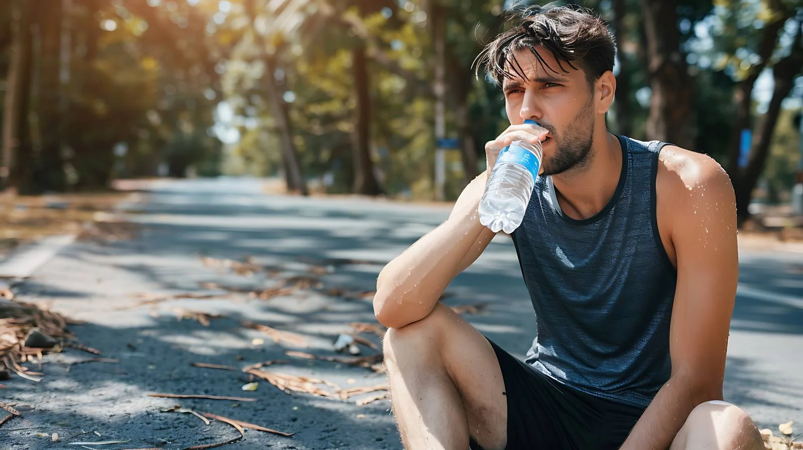 Young Man Resting after Exertion — free download from Dotvec