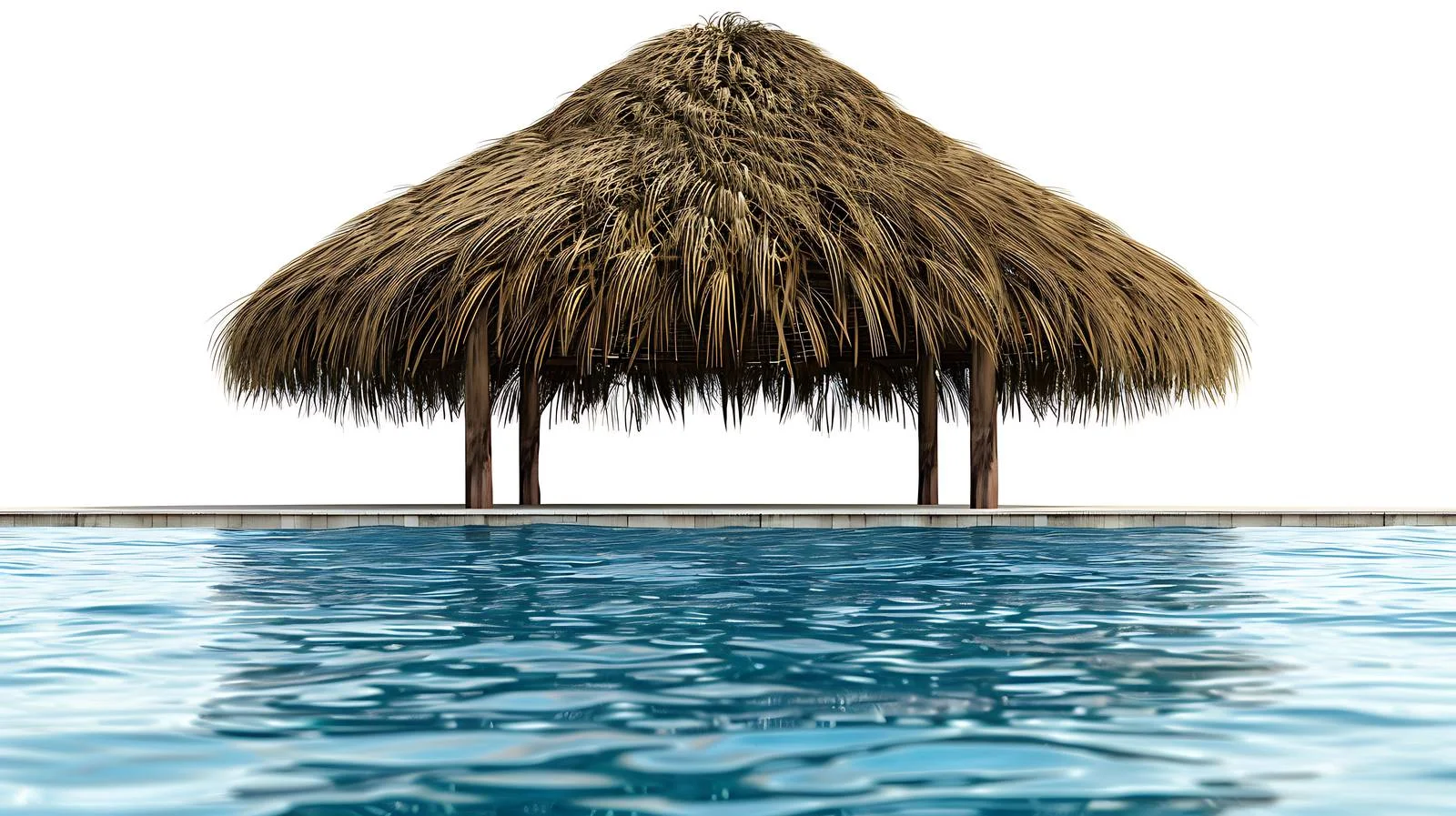 Charming thatched hut by serene swimming spot — free download from Dotvec