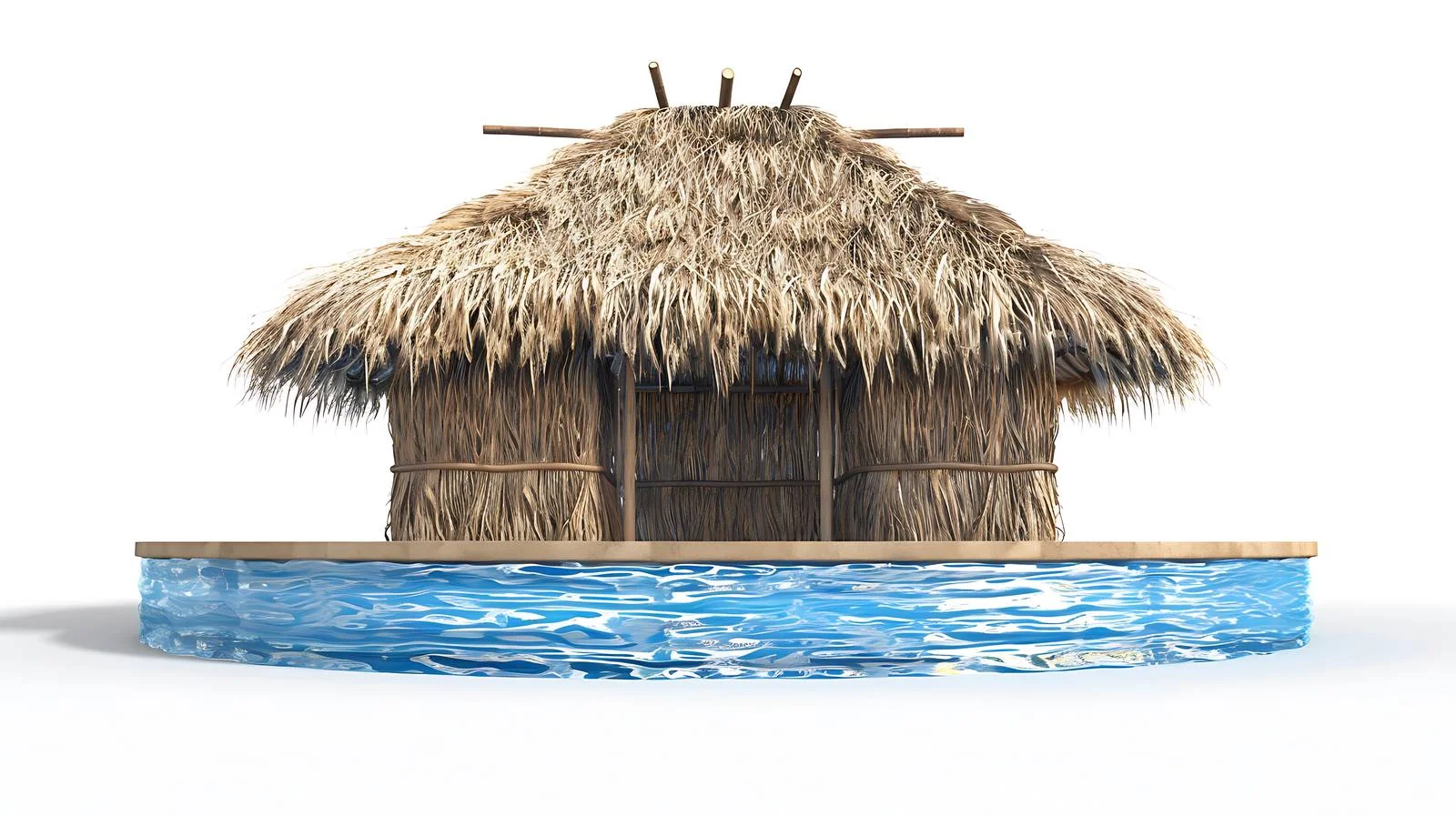 Traditional Thatched Hut by Swimming Pool — free download from Dotvec
