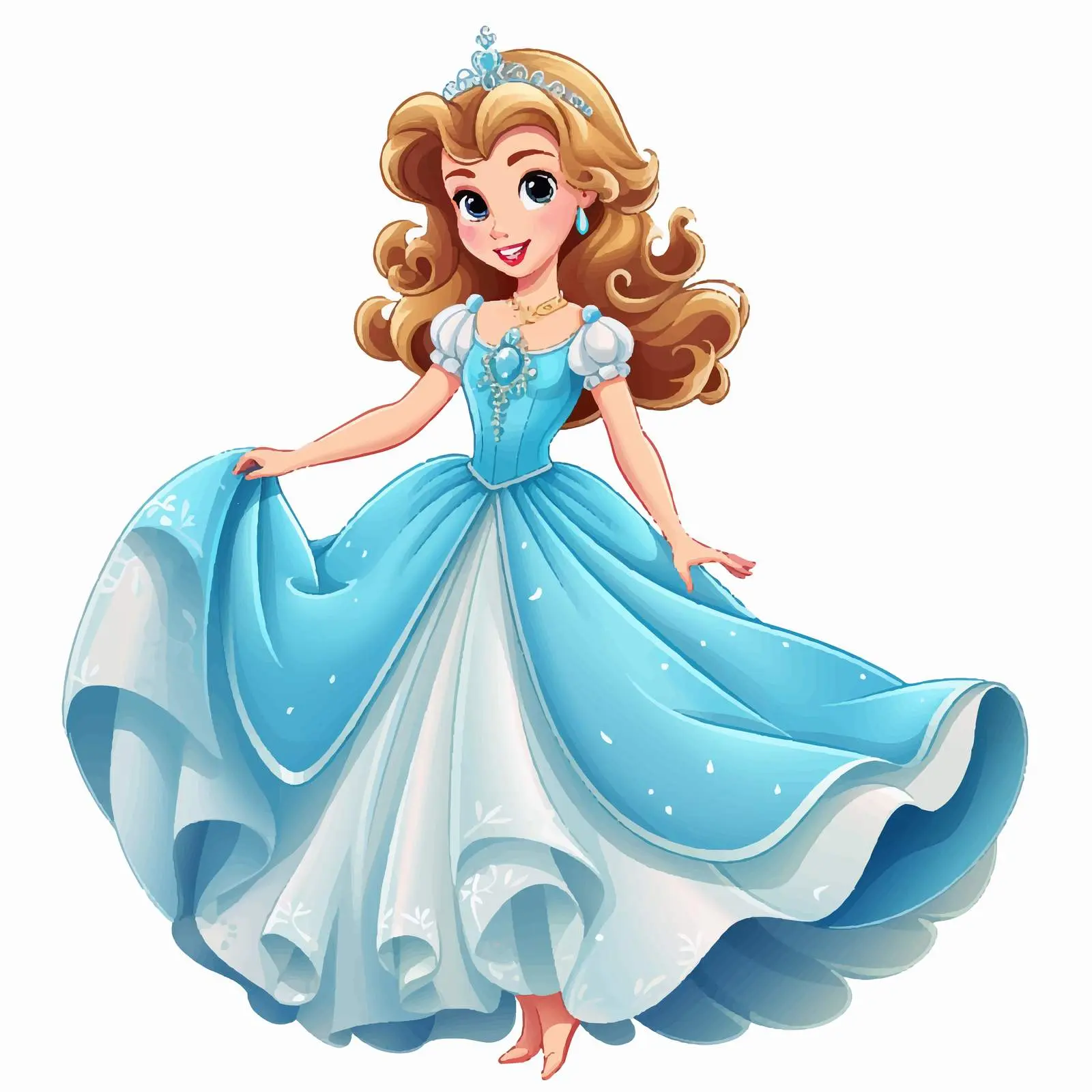 Cartoon Princess Girl Vector Illustration – free storybook character image from Dotvec