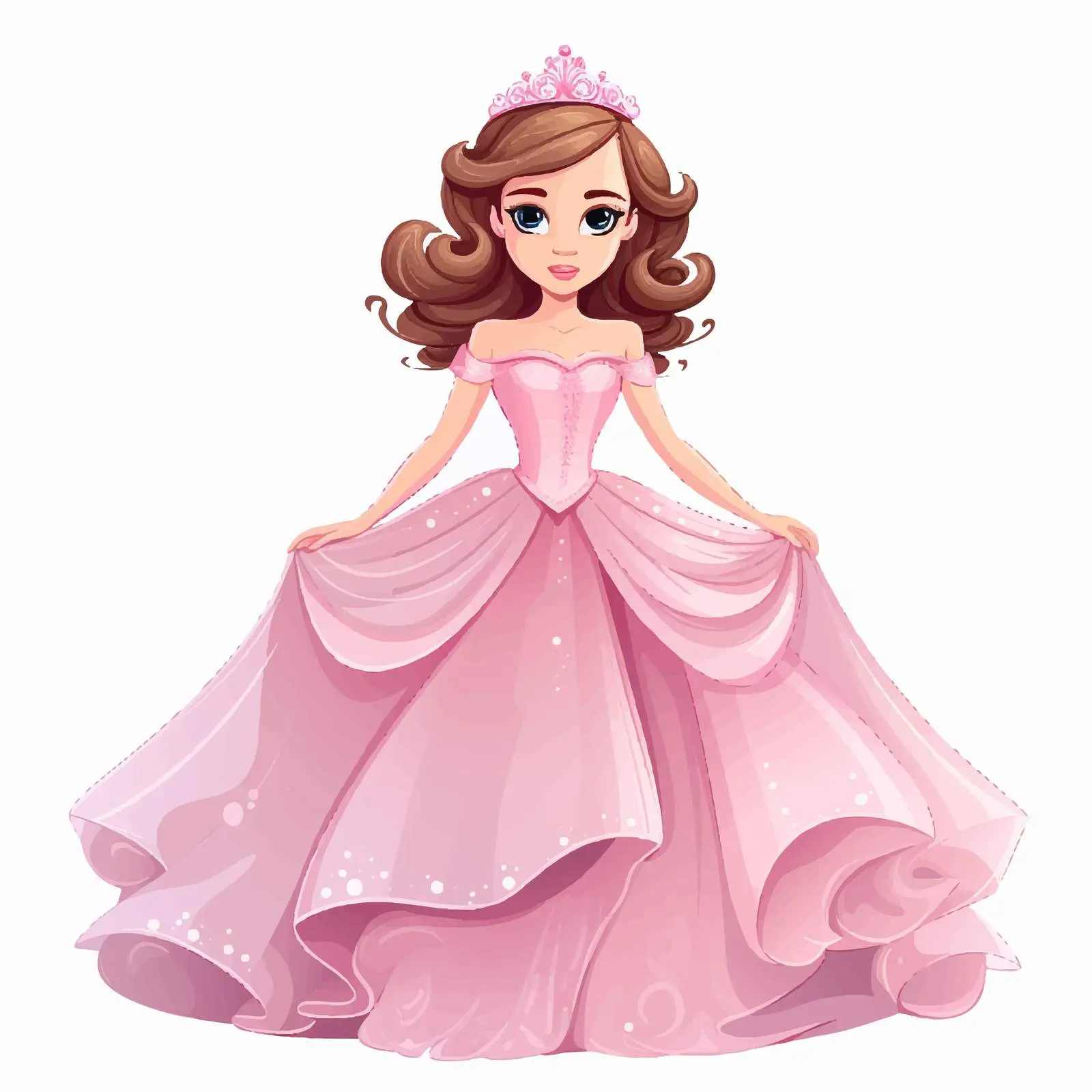 Cartoon Princess Girl Vector Character — free download from Dotvec