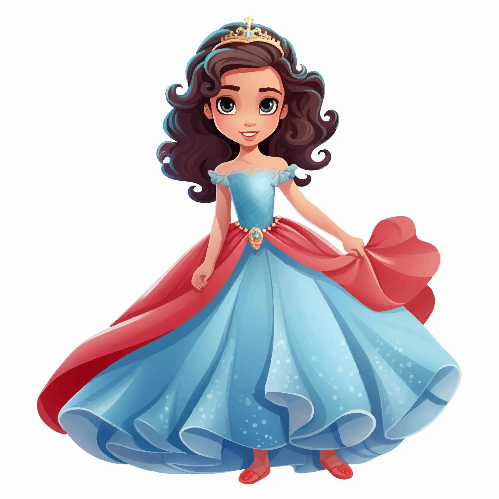 Girl in Princess Dress Vector Illustration — free download from Dotvec