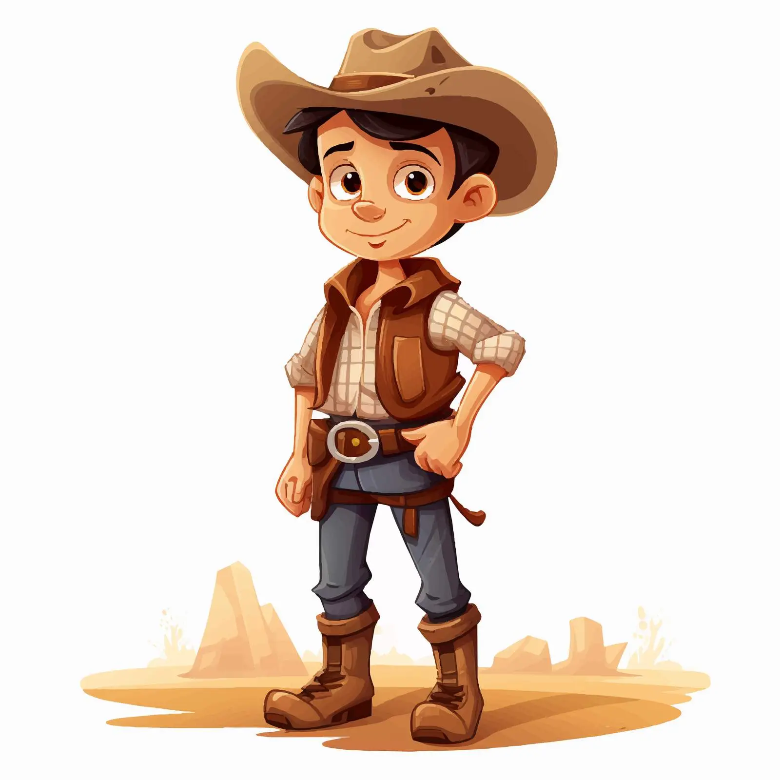 Cartoon Young Cowboy Vector Character Illustration — free download from Dotvec