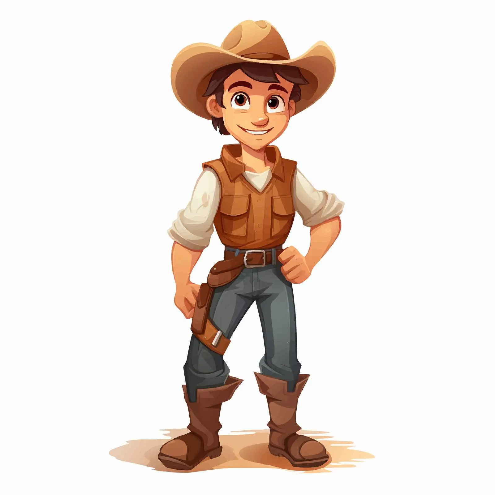 Young Cartoon Cowboy Vector Character – free advent image from Dotvec