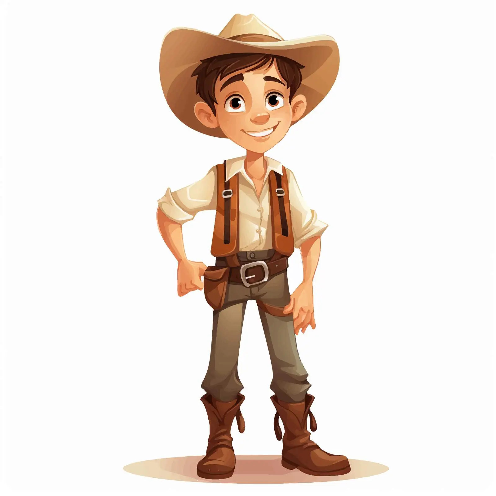 Young Cowboy Cartoon Vector Character — free download from Dotvec