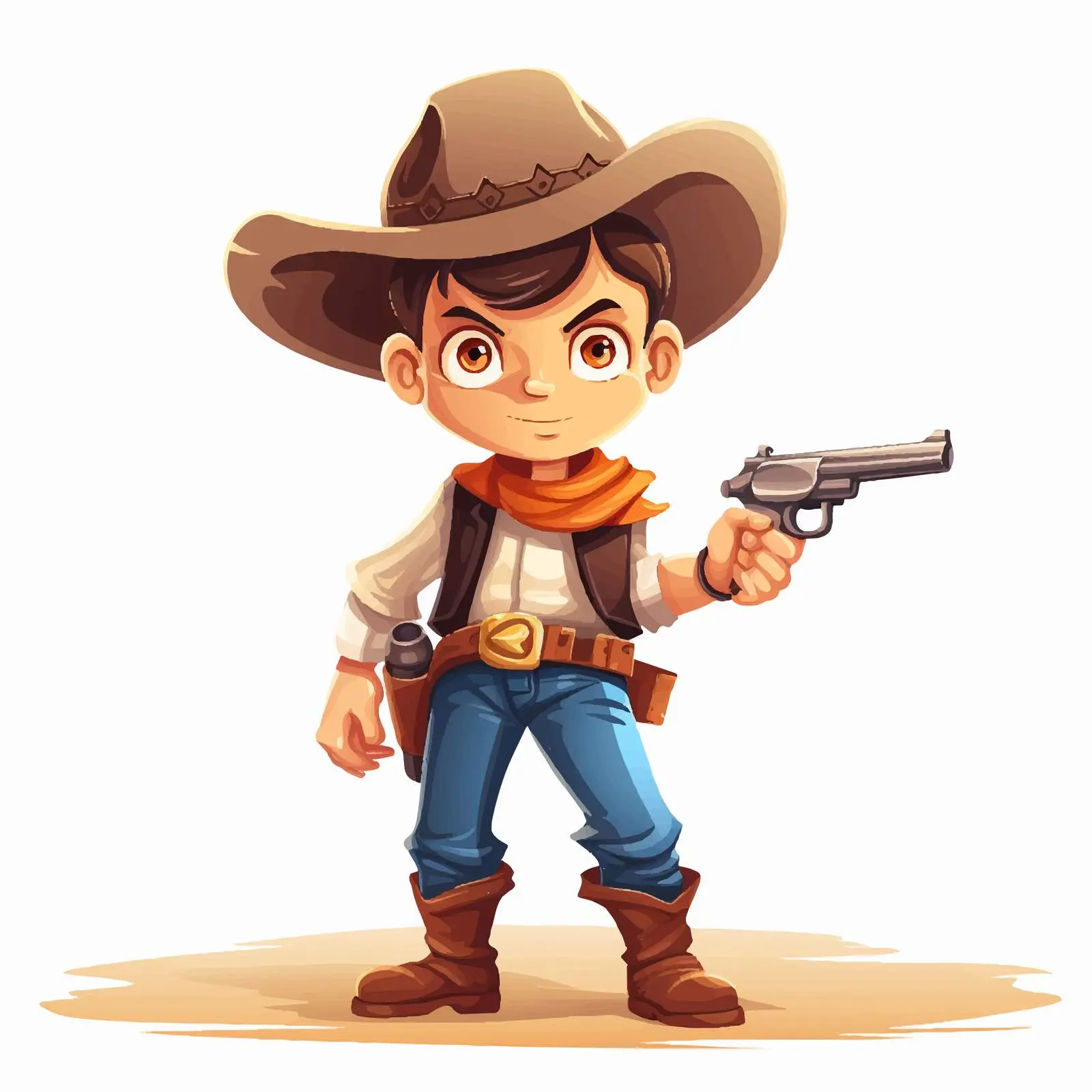 Young Cowboy Cartoon Character Vector Art — free download from Dotvec