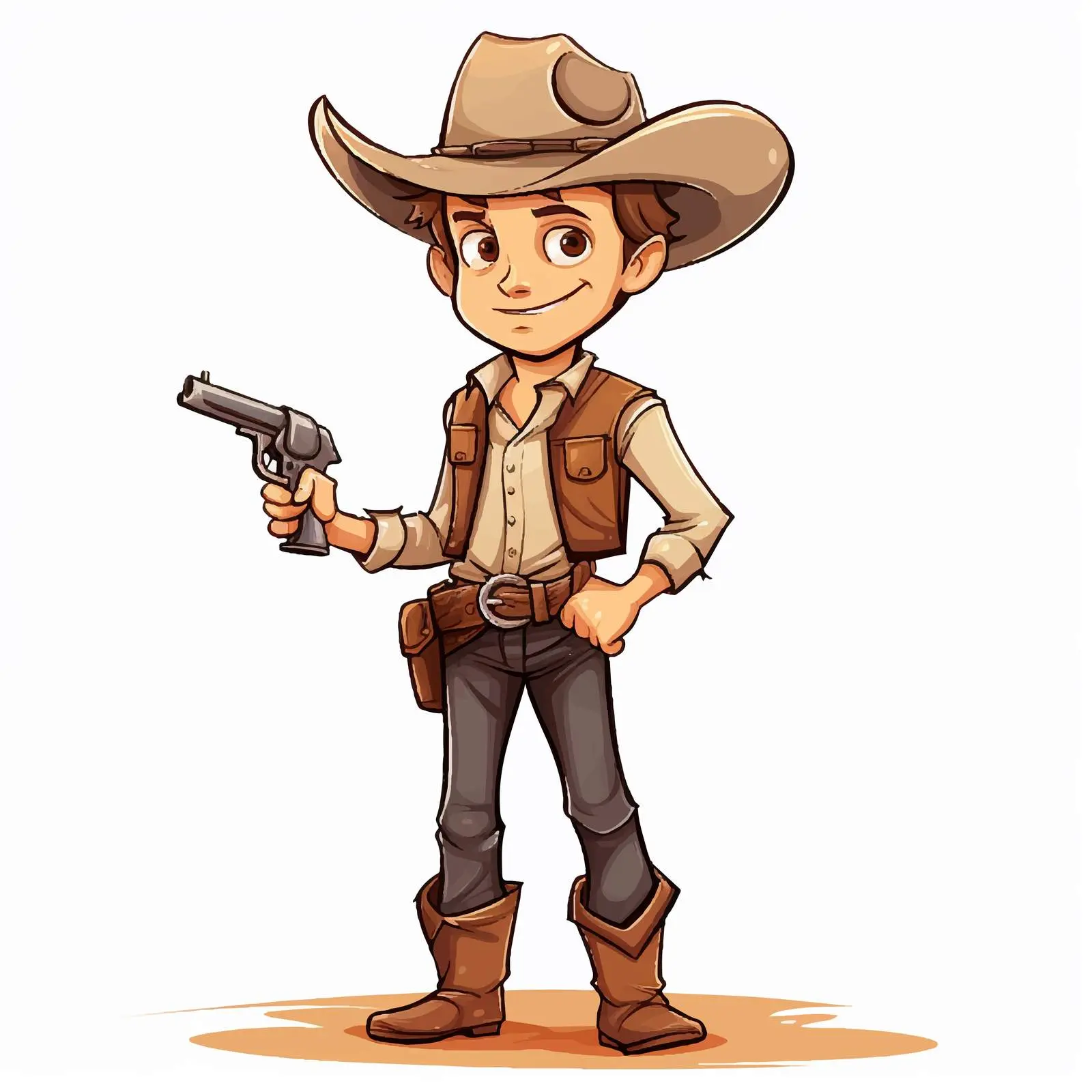 Young Cowboy Cartoon Vector Character — free download from Dotvec
