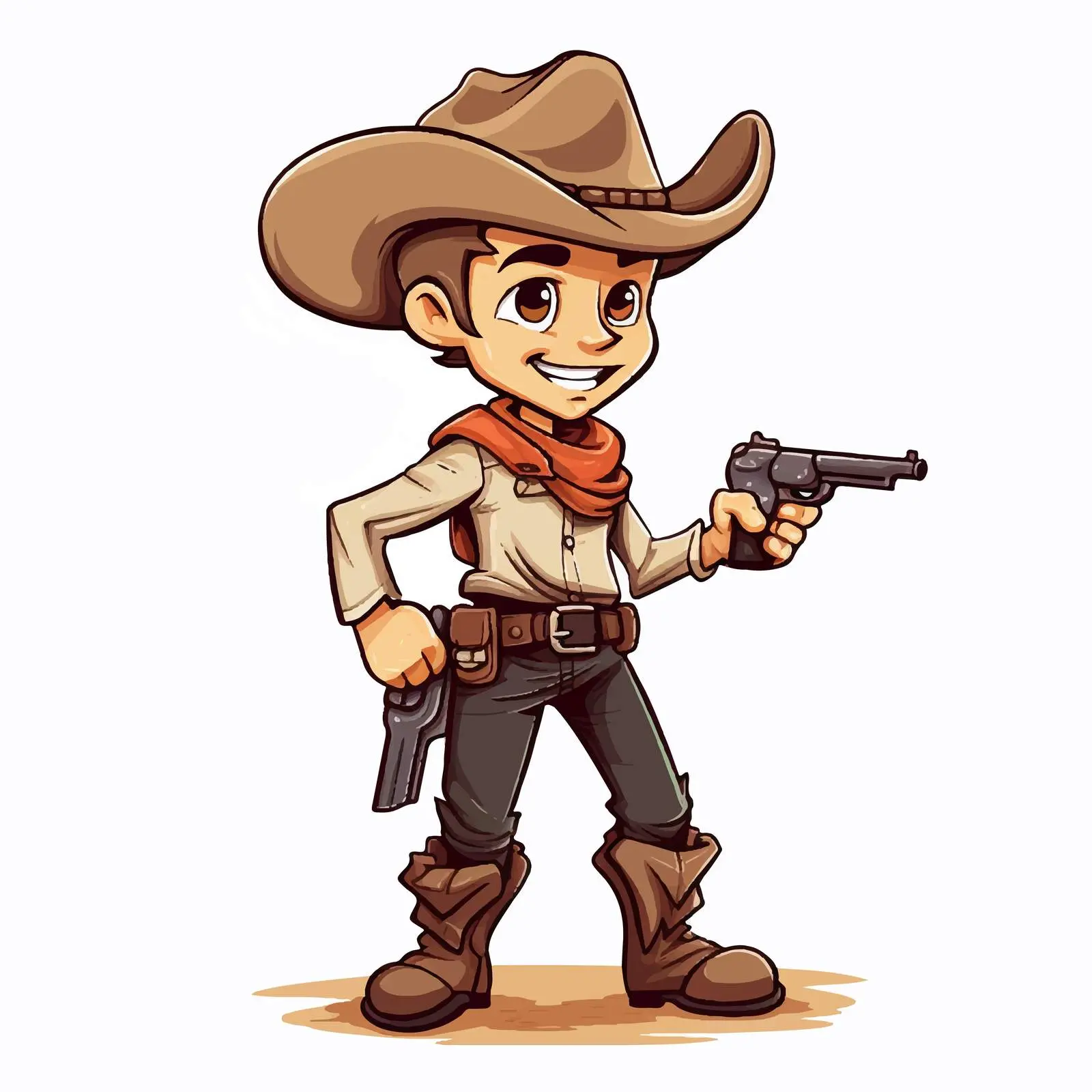 Young Cowboy Vector Cartoon Character — free download from Dotvec