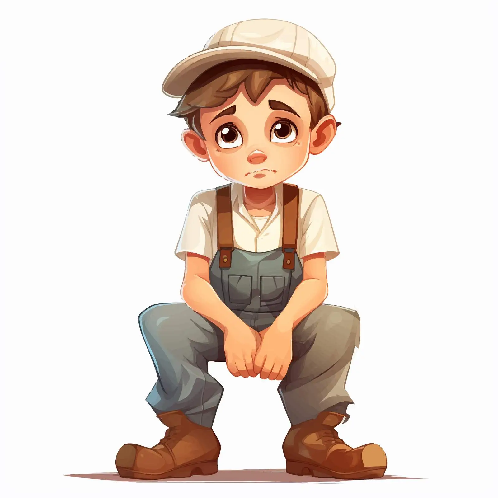 Bored Sad Boy Cartoon Vector Illustration – free sad illustration image from Dotvec