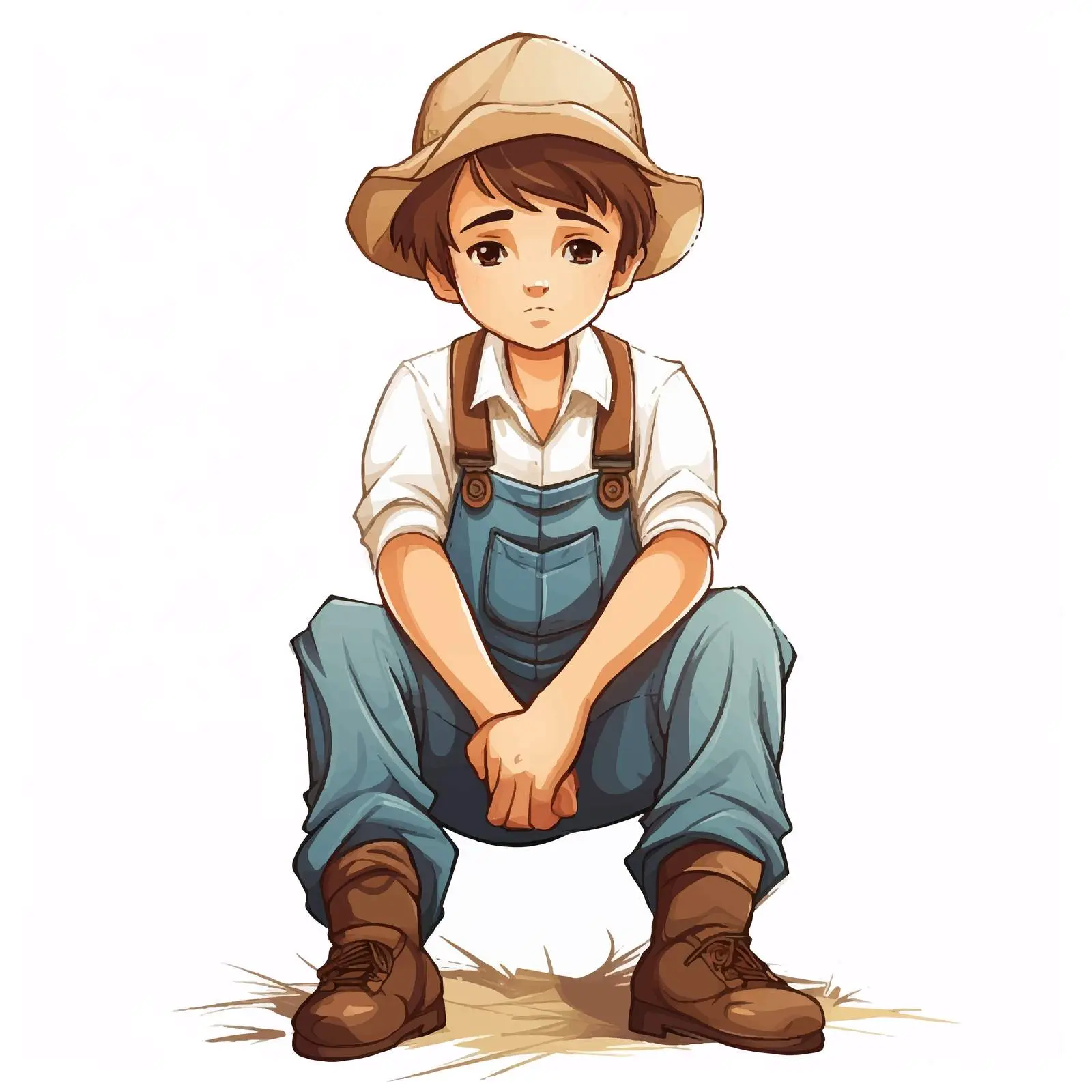 Bored and Sad Boy Cartoon Illustration — free download from Dotvec