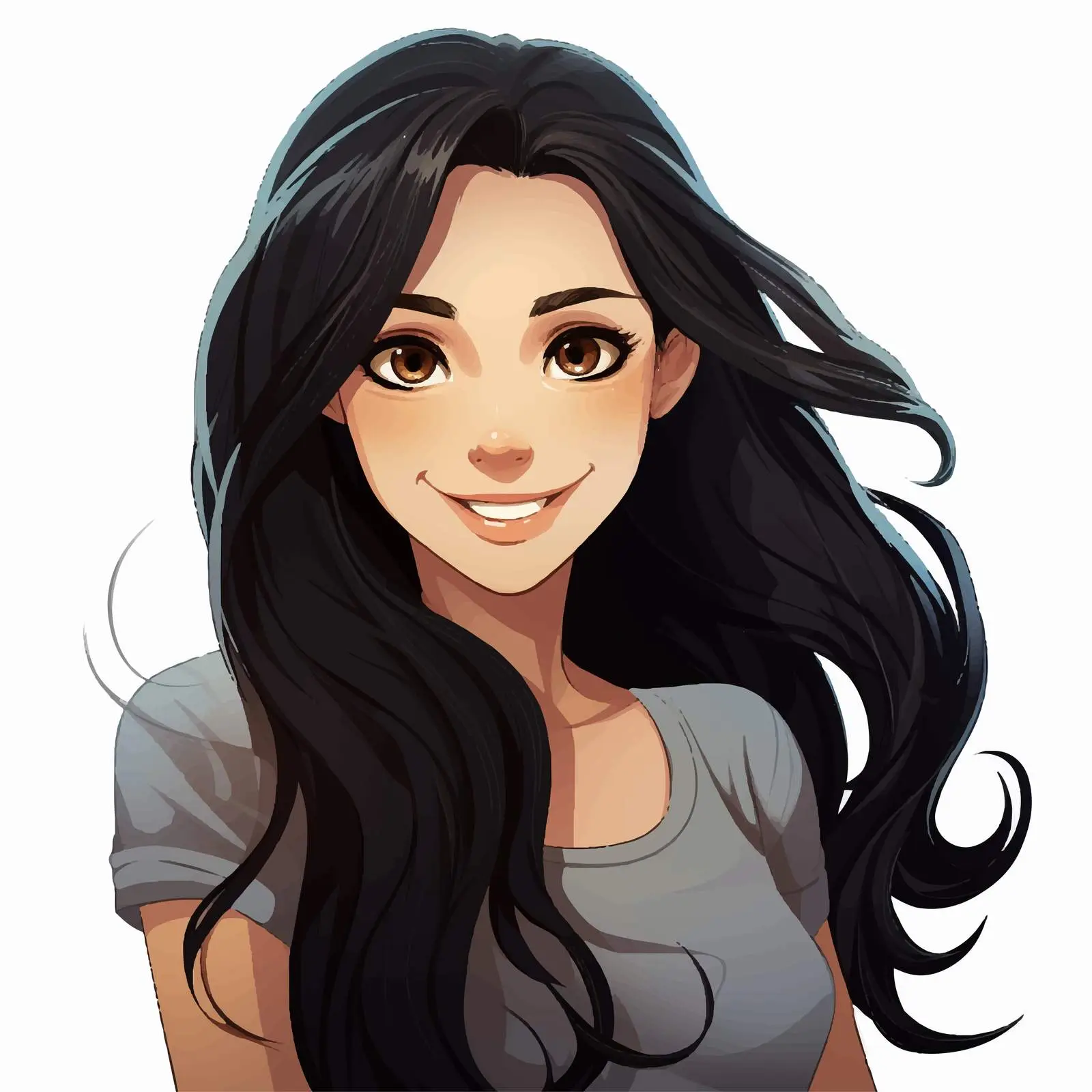 Cartoon Illustration of a Smiling Girl — free download from Dotvec