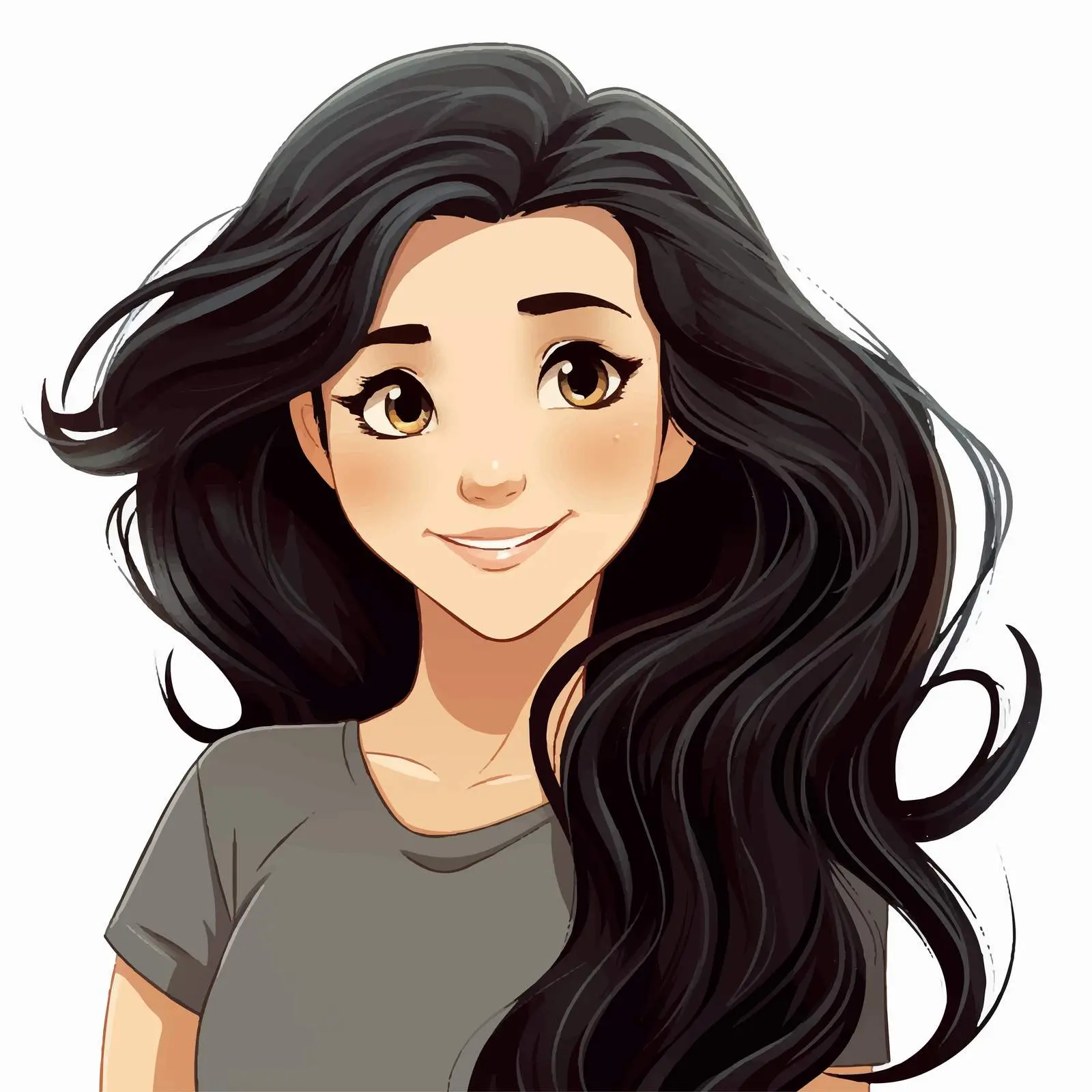 Cute Cartoon Girl with Beautiful Smile — free download from Dotvec