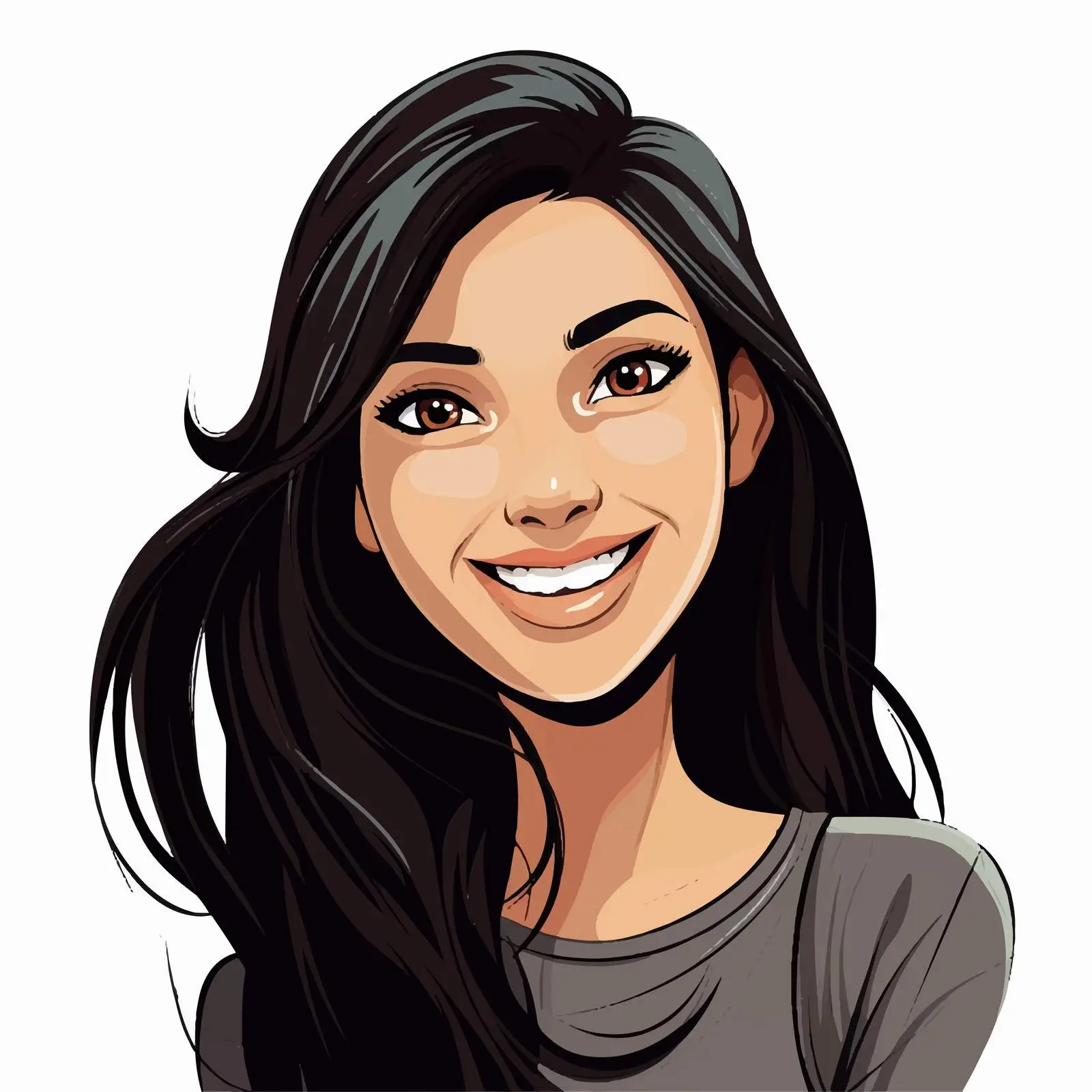 Cheerful Girl Cartoon Vector Illustration — free download from Dotvec