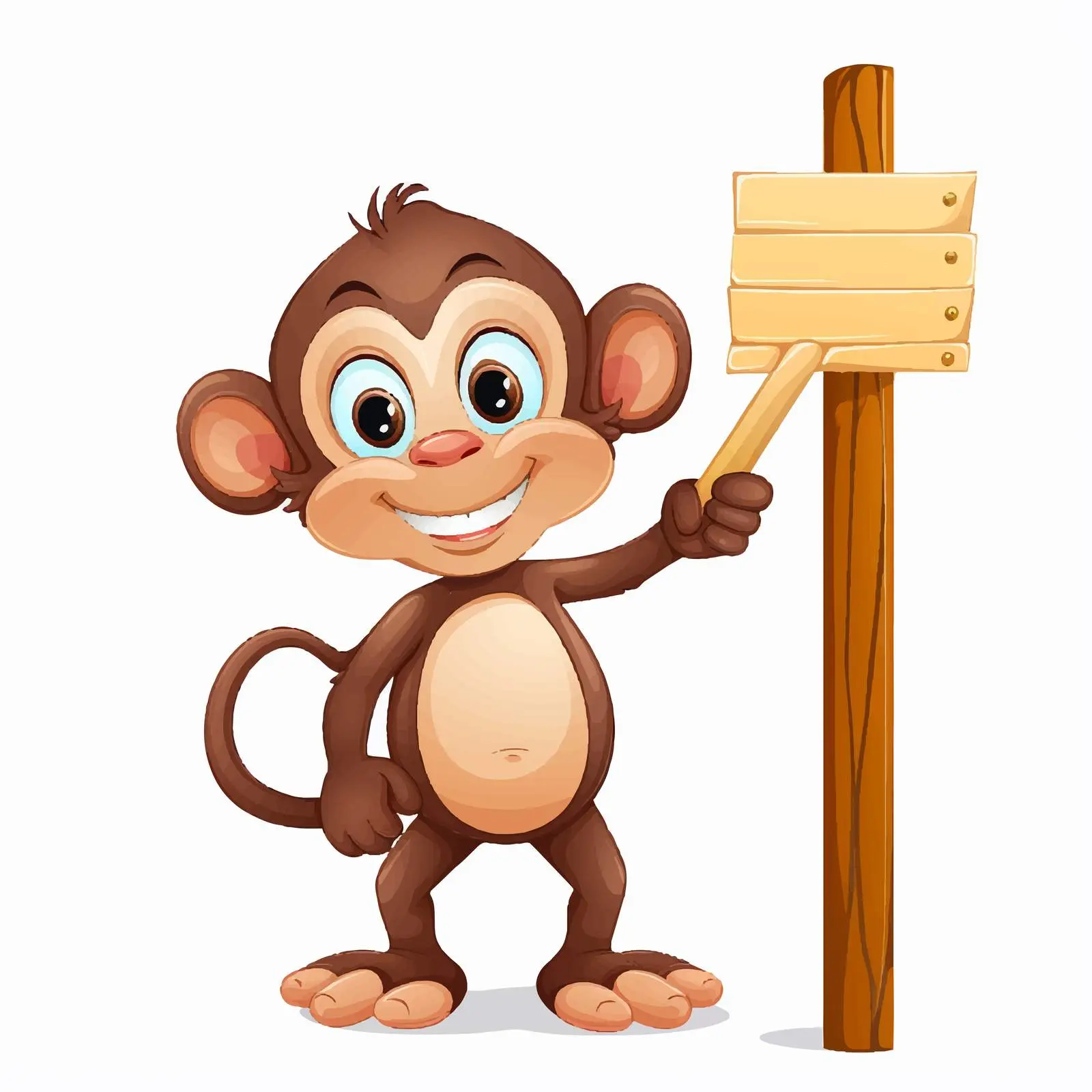 Cartoon Monkey Standing Vector Illustration — free download from Dotvec