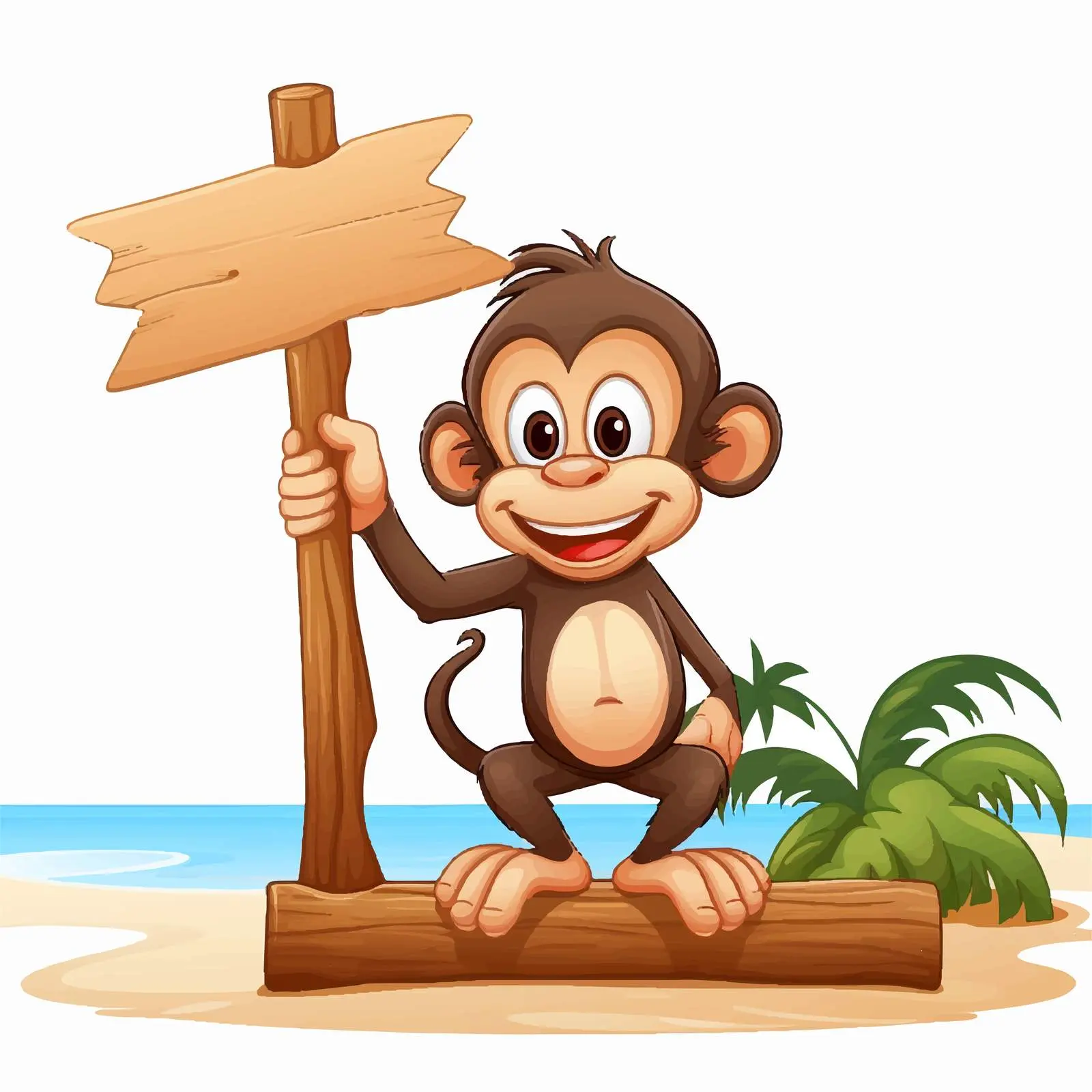 Cartoon Monkey Vector Illustration Standing — free download from Dotvec
