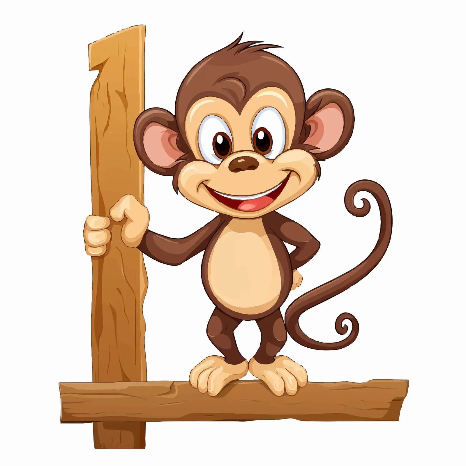 Cartoon Monkey Vector Illustration — free download from Dotvec
