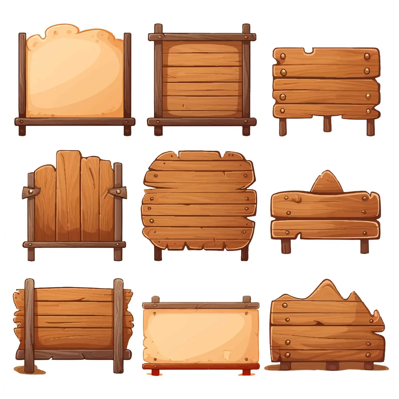 Blank Wooden Sign Vector Illustration – free warning image from Dotvec