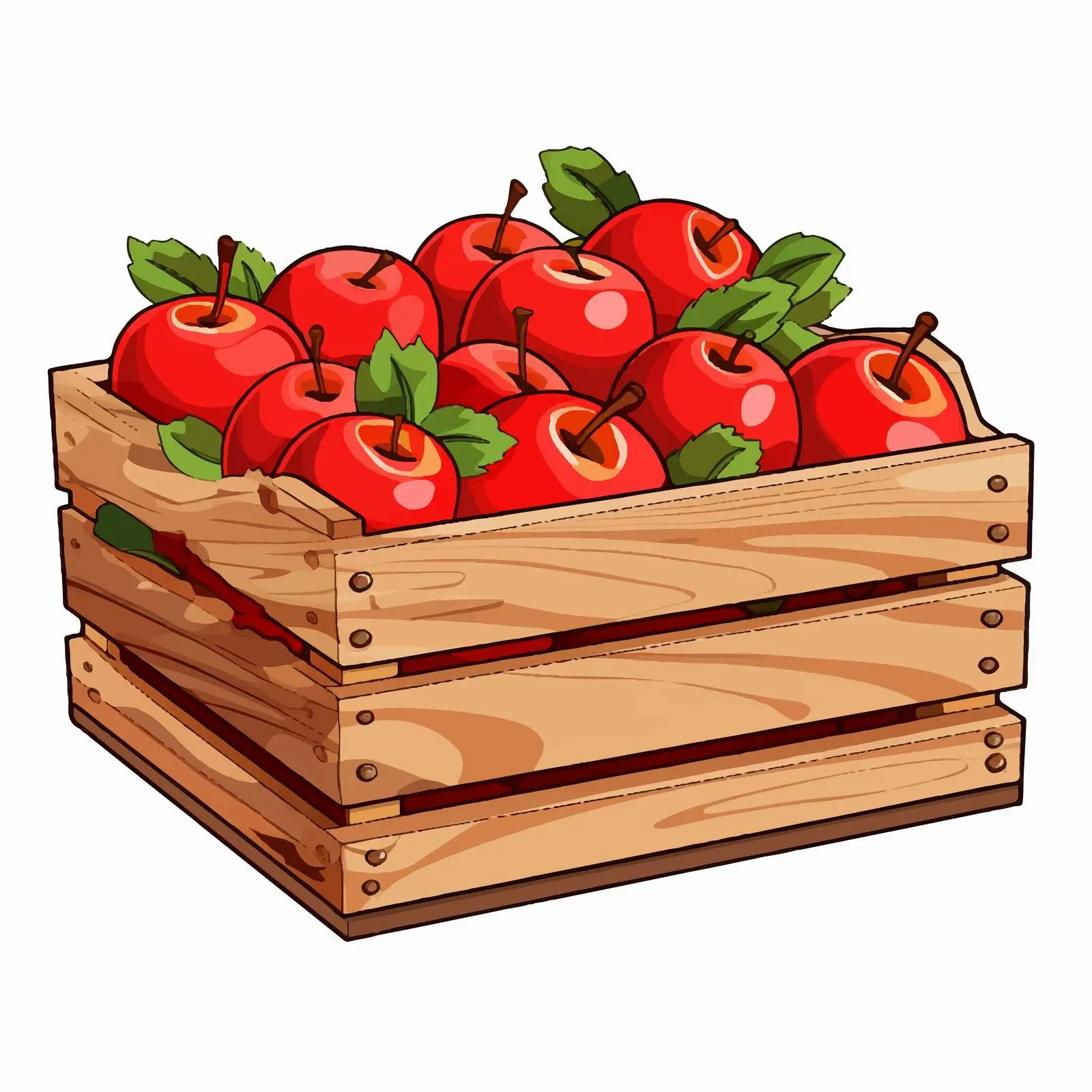 Cartoon Wooden Crate with Contents Illustration — free download from Dotvec
