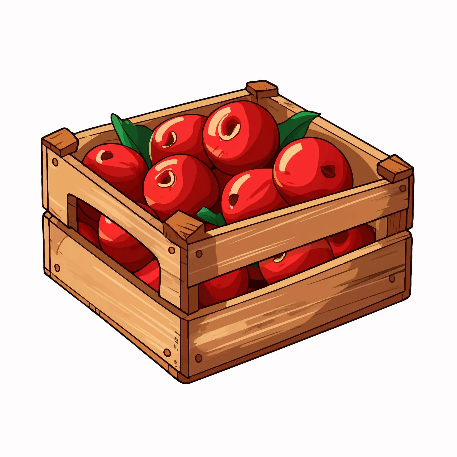 Cartoon Wooden Crate Filled with Items — free download from Dotvec