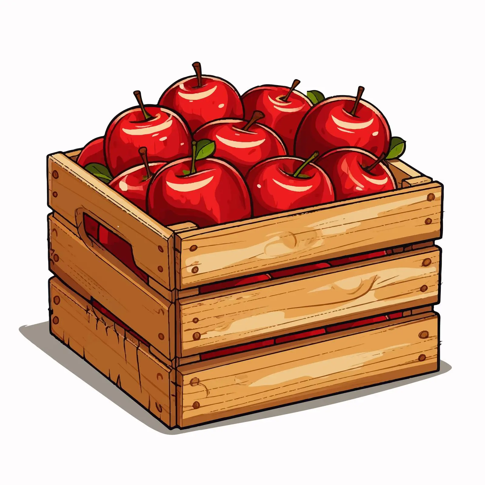 Cartoon Wooden Crate Vector Illustration – free filled image from Dotvec