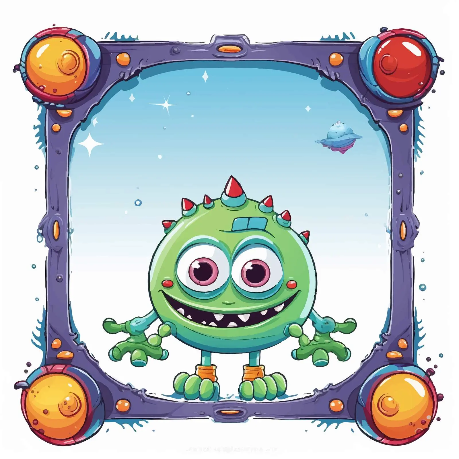 Cartoon Alien Monster Vector Illustration — free download from Dotvec