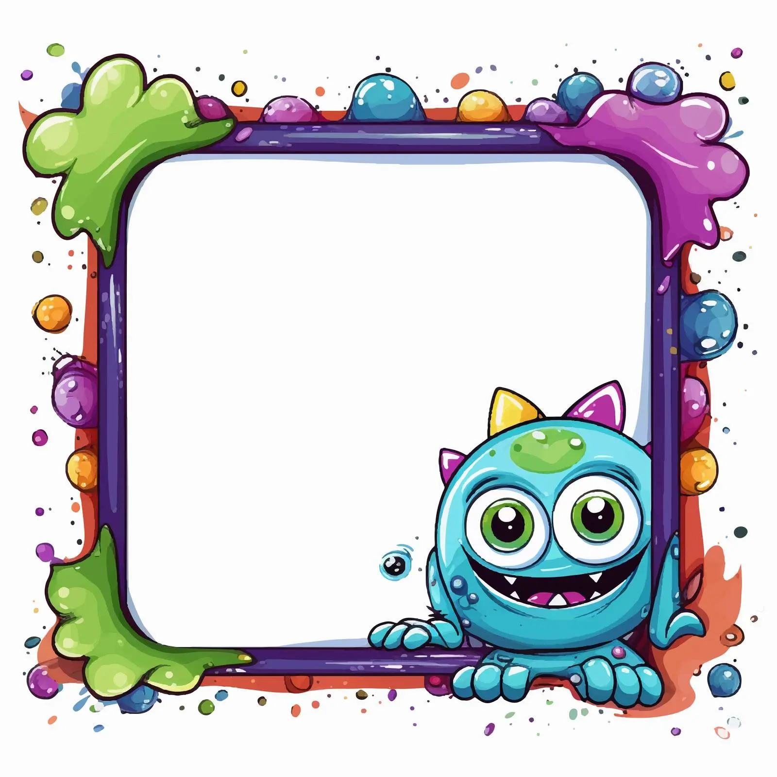 Cartoon Alien Monster Vector Illustration – free rounded image from Dotvec