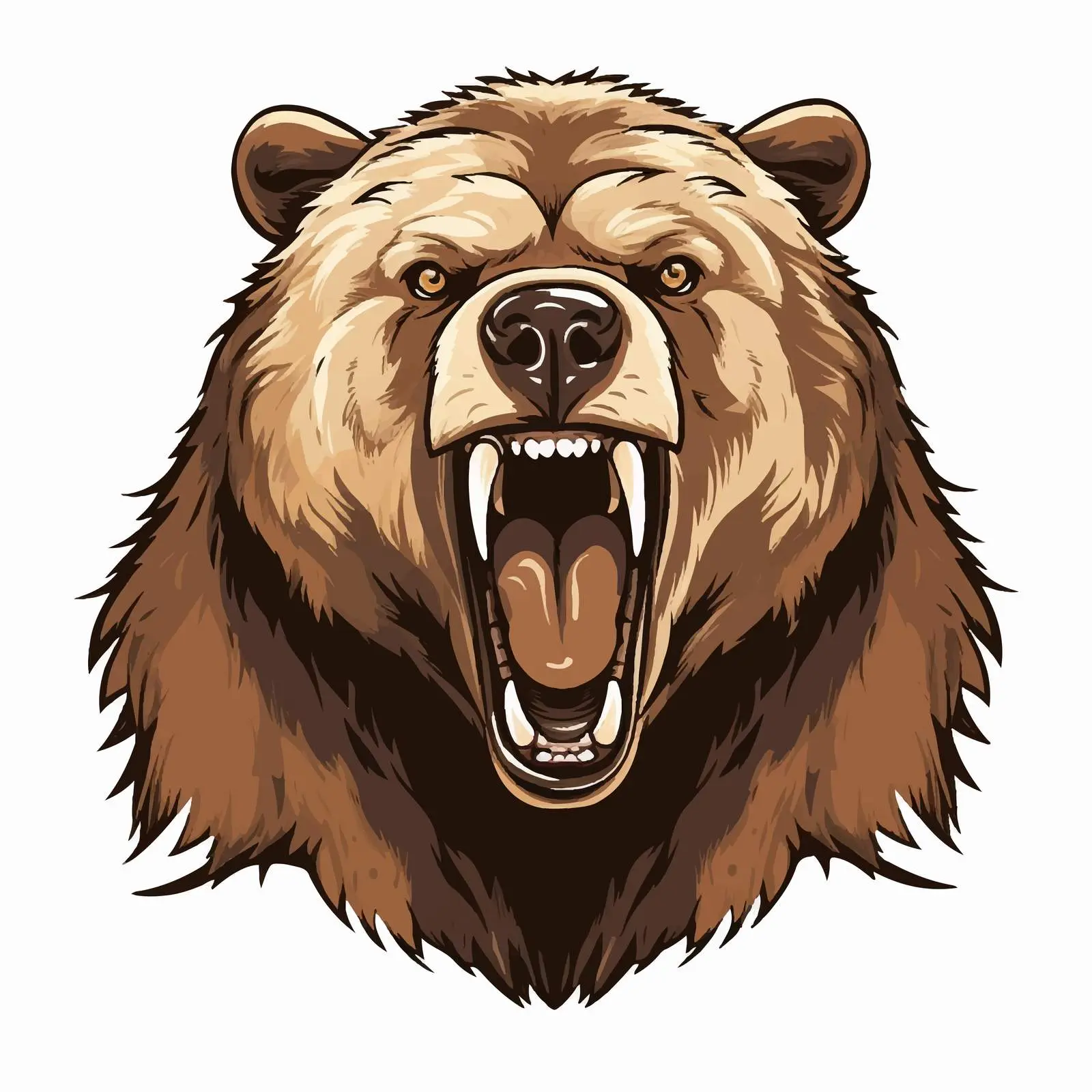 Angry Bear Cartoon Vector Illustration – free fierce image from Dotvec