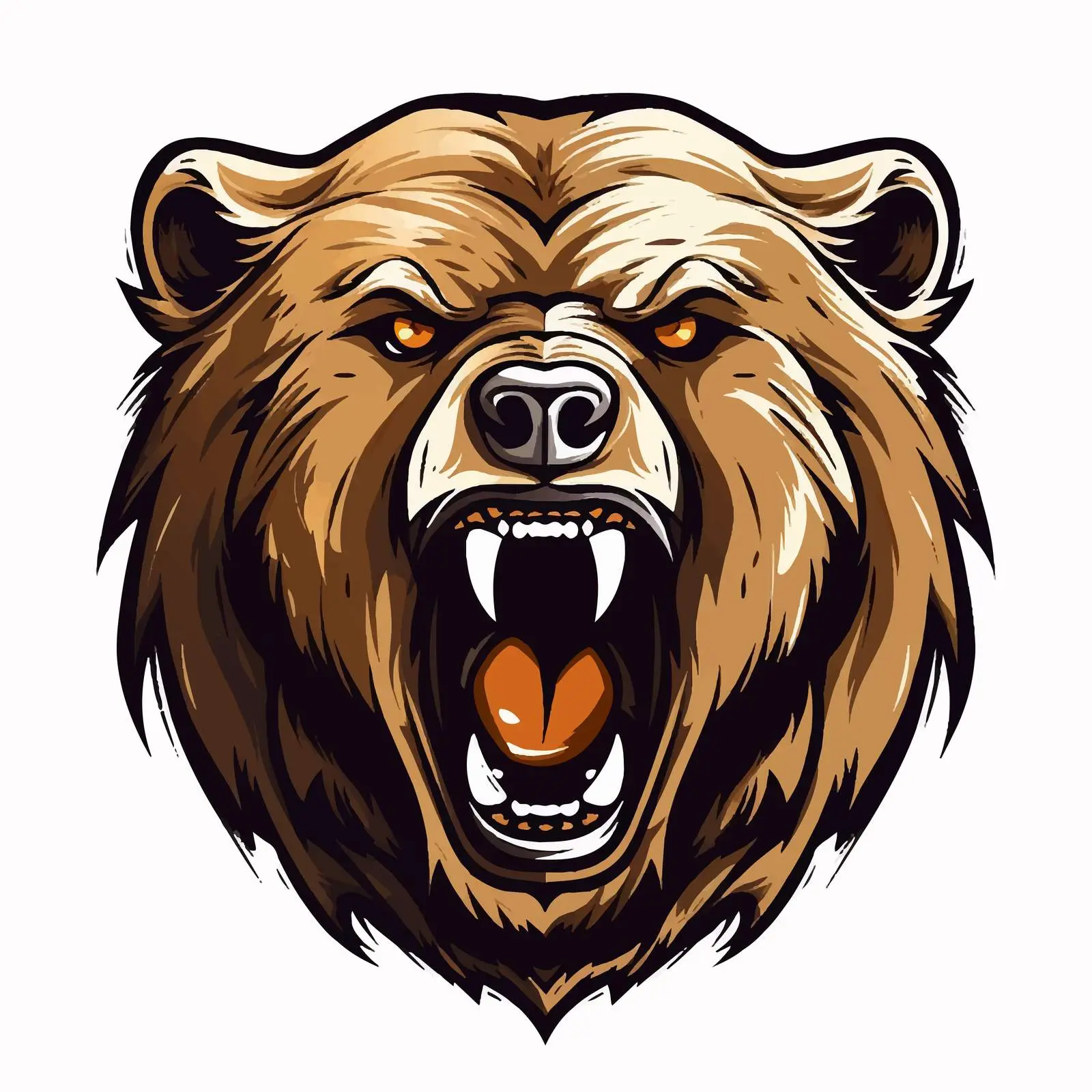Angry Bear Cartoon Vector Illustration – free fierce image from Dotvec