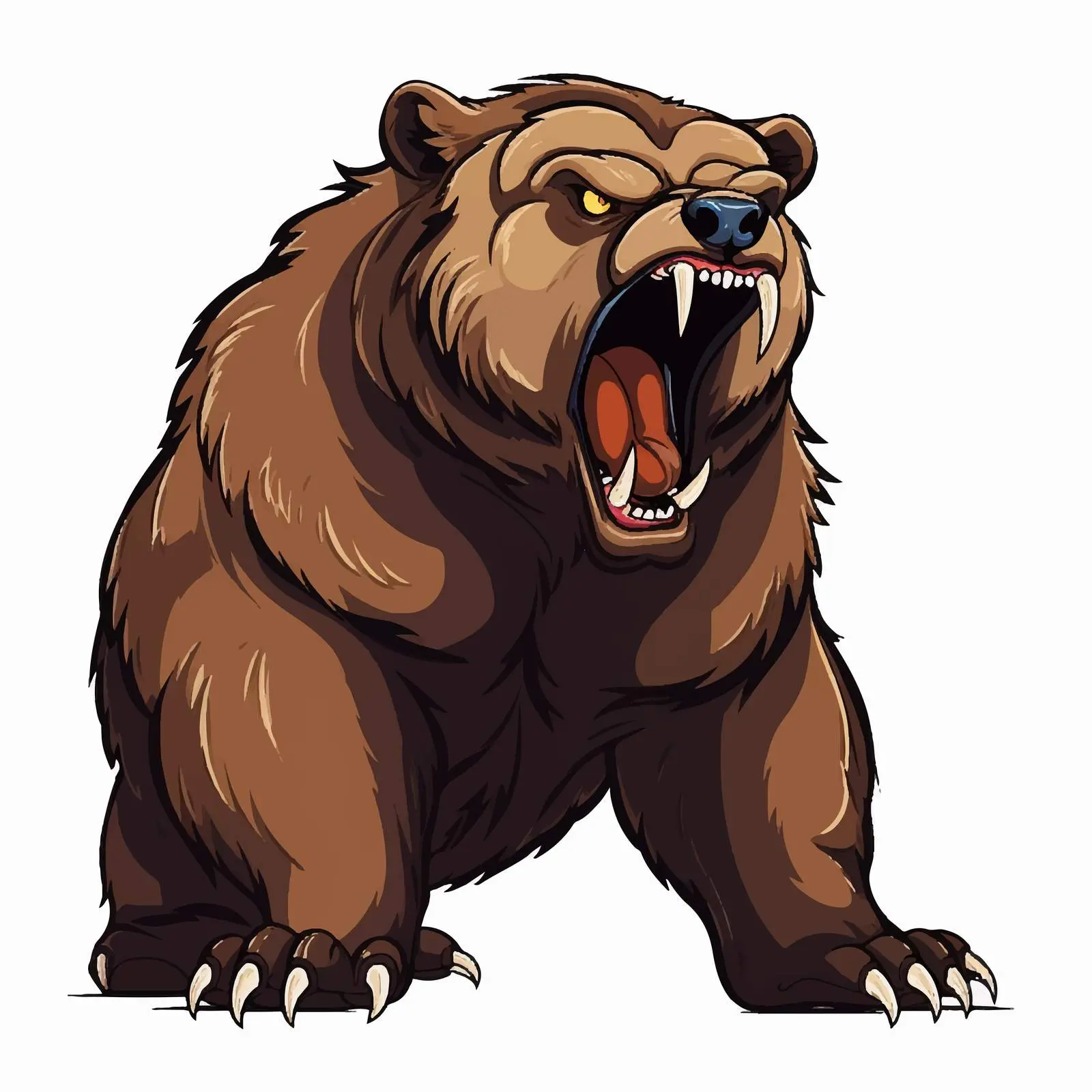 Angry Bear Cartoon Vector Illustration — free download from Dotvec