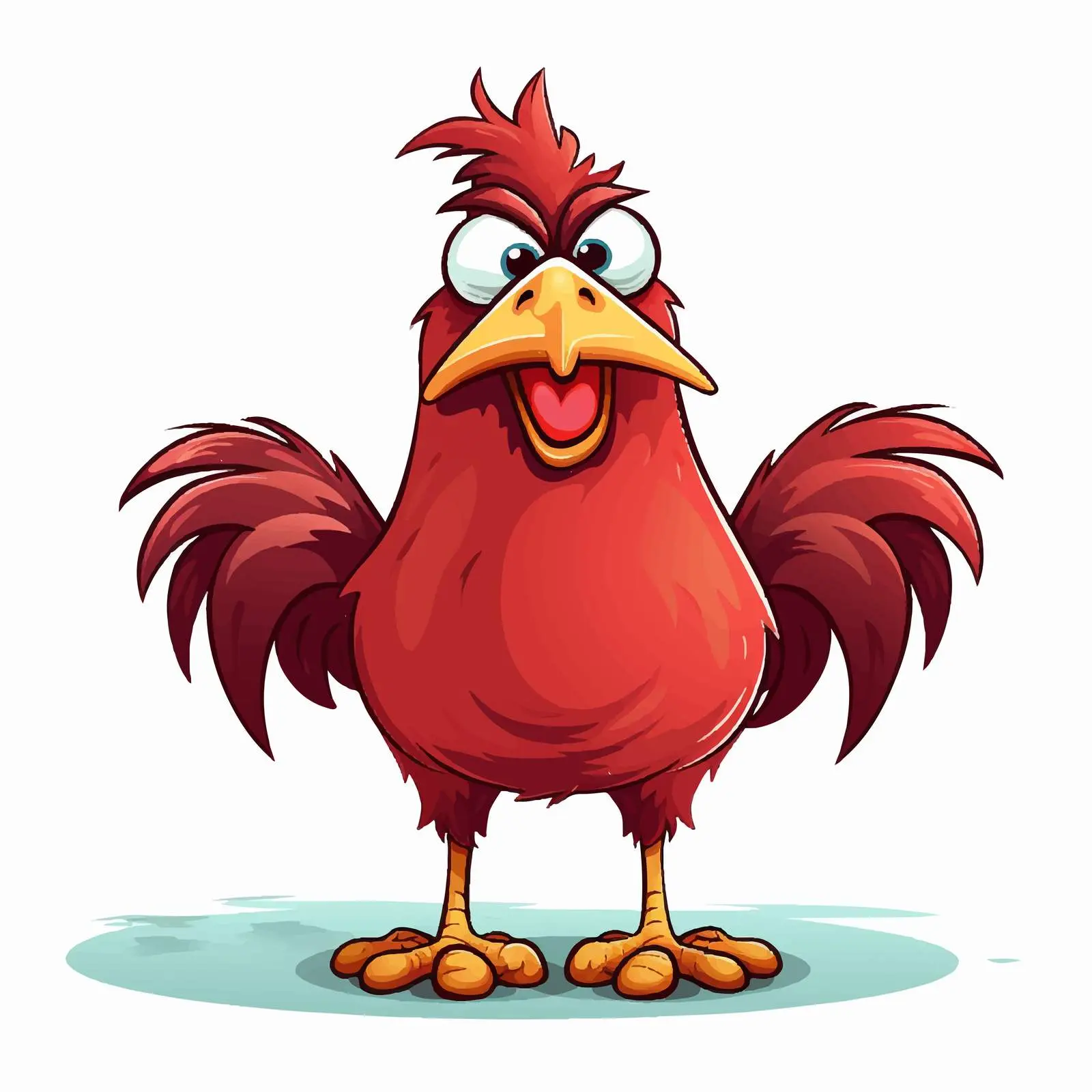Angry Cartoon Chicken Vector Illustration – free fierce image from Dotvec