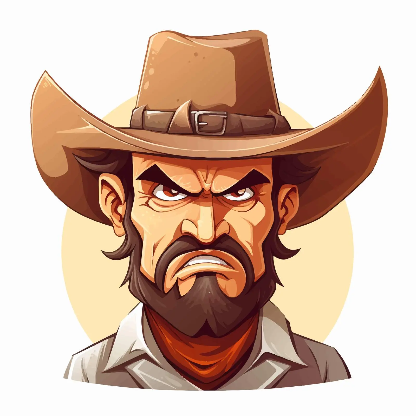 Angry Cowboy Vector Cartoon Illustration — free download from Dotvec