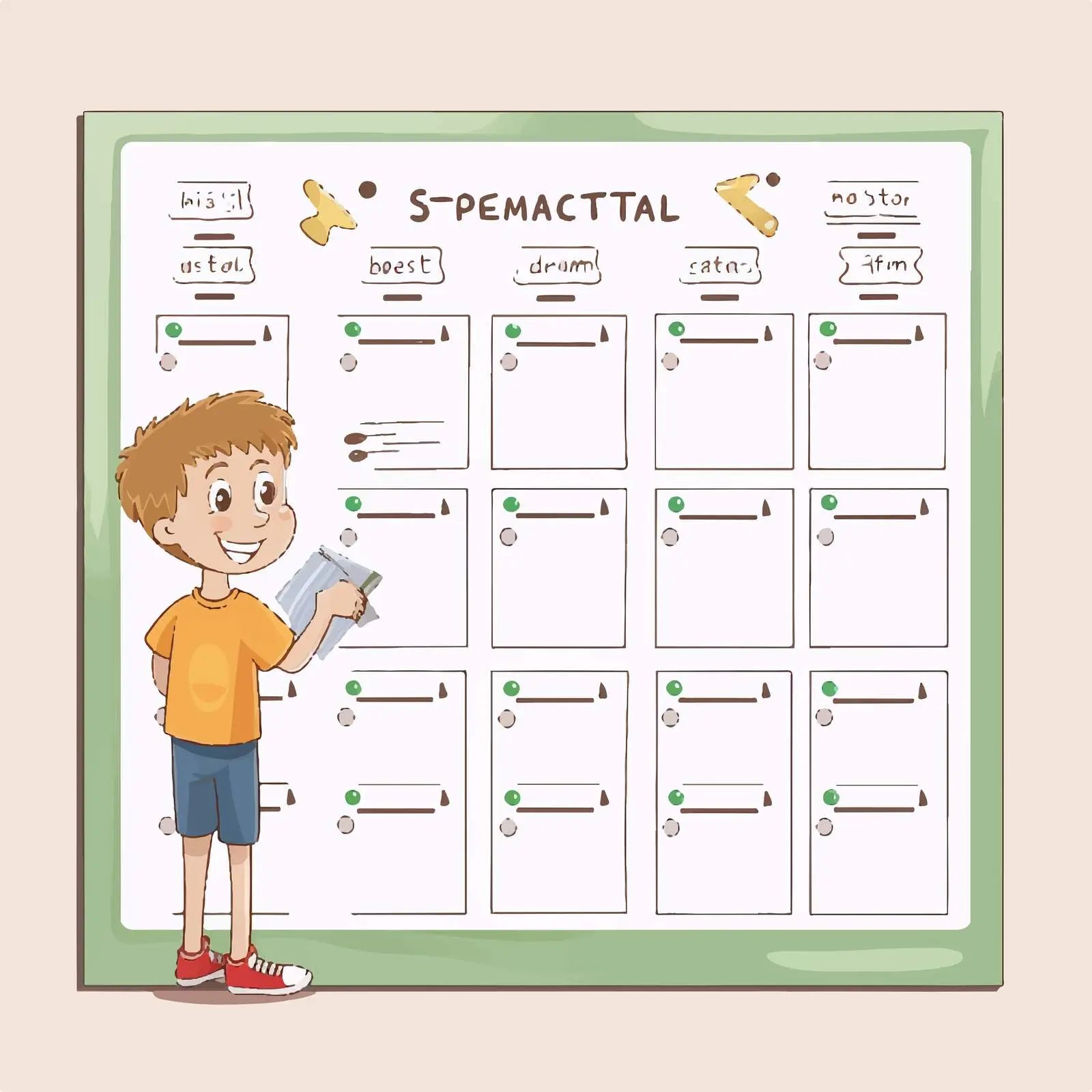 Weekly Lesson Plan Vector Cartoon Illustration — free download from Dotvec