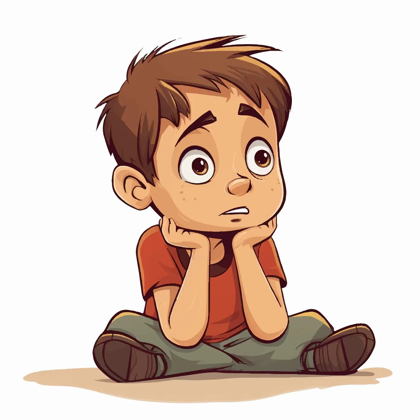 Bored Boy Doodle Vector Illustration — free download from Dotvec