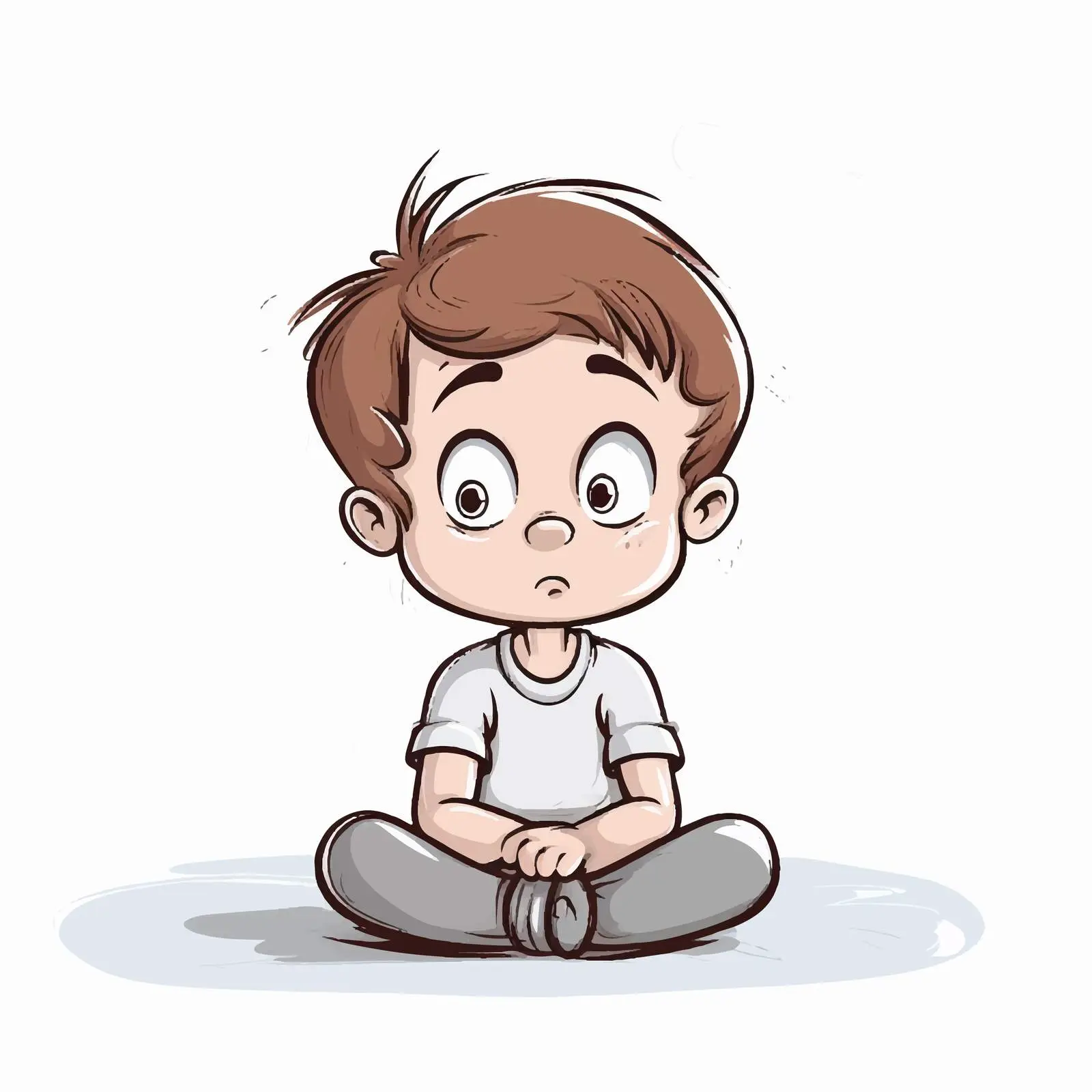 Bored Boy Vector Illustration with Doodle Outline — free download from Dotvec