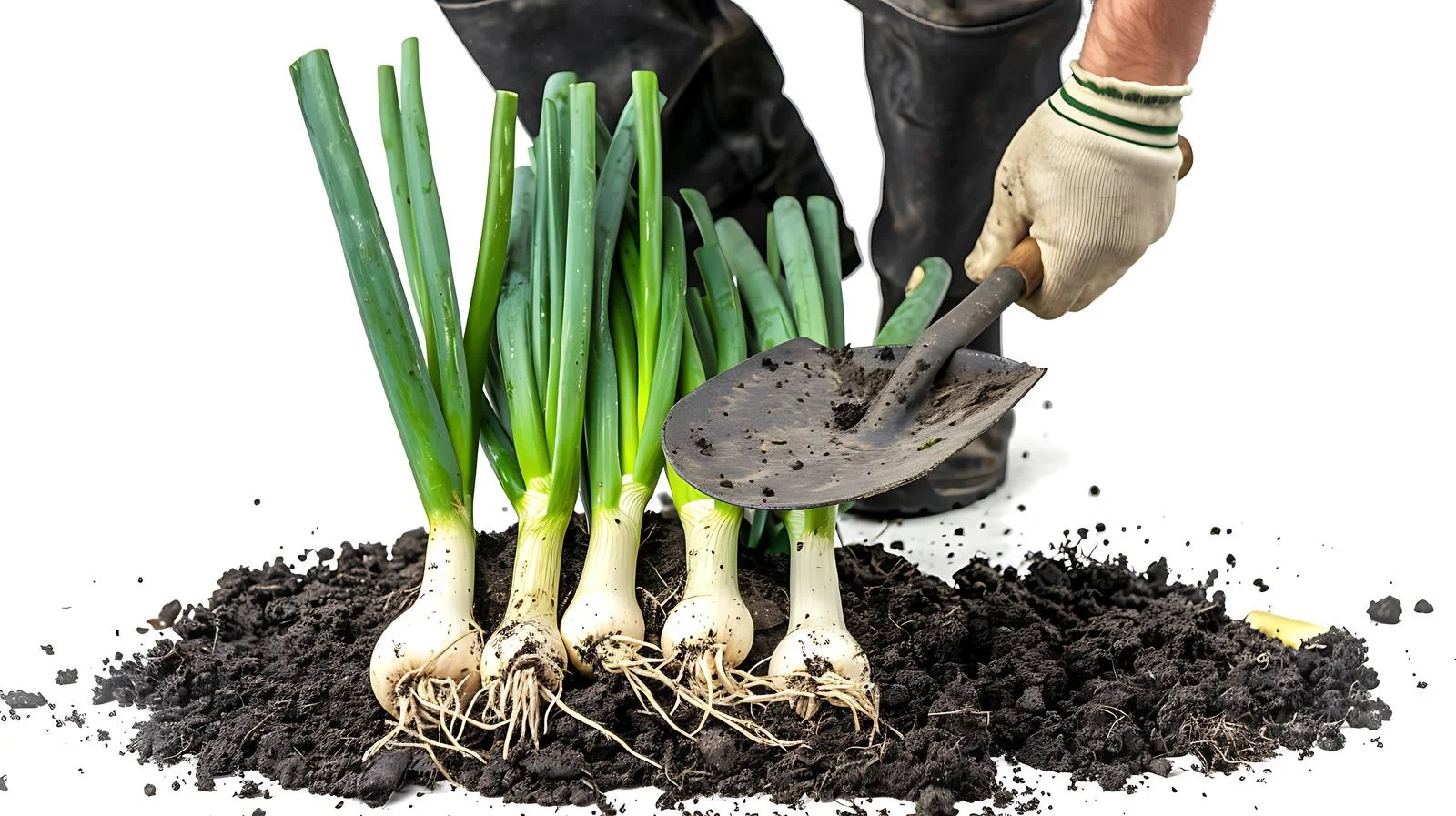 Vegetable Gardener Digging with Shovel — free download from Dotvec