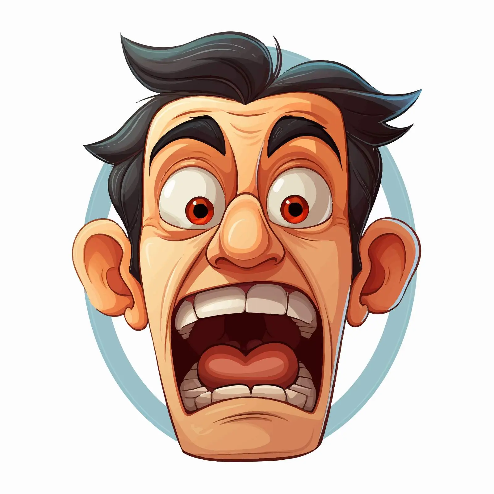 Vibrant Cartoon Character with Open Mouth – free fierce image from Dotvec