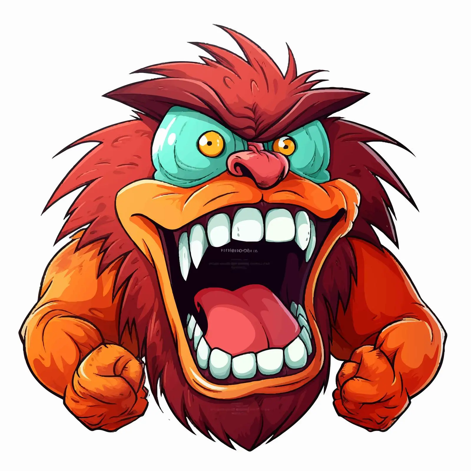 Fierce Cartoon Character with Open Mouth — free download from Dotvec