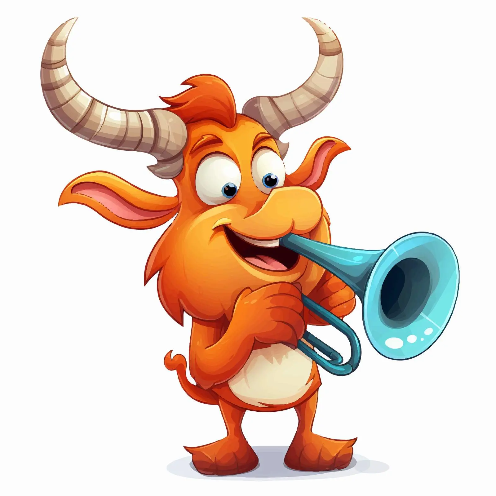 Vibrant Cartoon Character with Horn — free download from Dotvec
