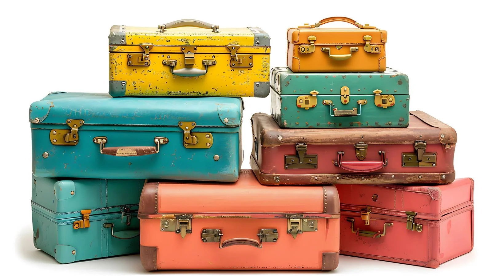 Carefully Organized Vibrant Suitcases Display — free download from Dotvec